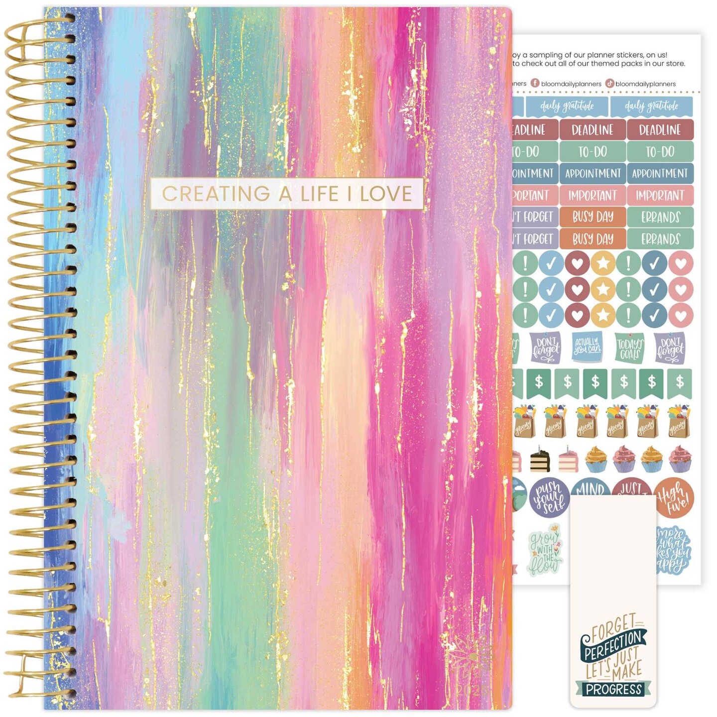 bloom daily planners 2025 Soft Cover Planner, 5.5" x 8.25", Creating A Life I Love