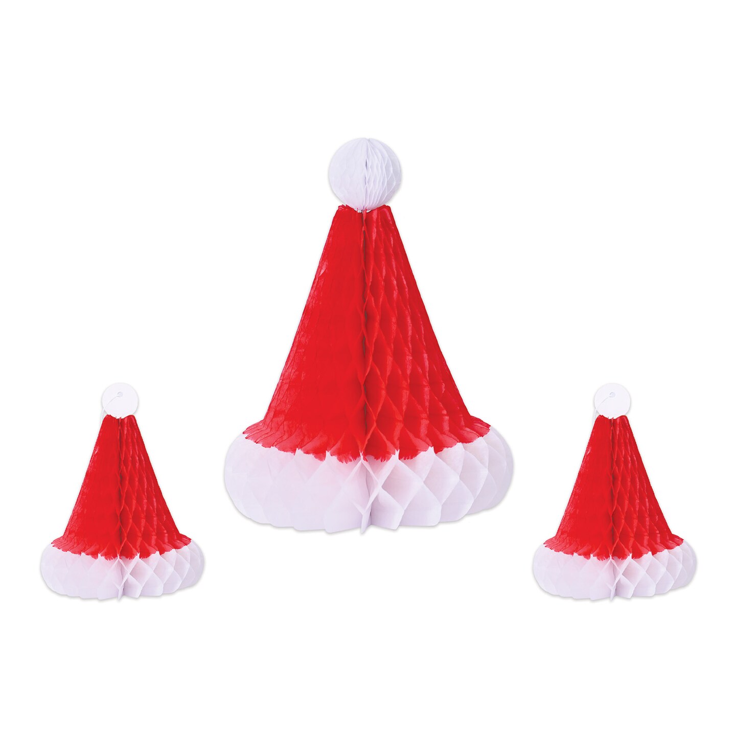 Beistle 2&#x2013;5&#xBC;in. &#x26; 1&#x2013;11&#xBE;in. Tissue Santa Hats - 12 Pack