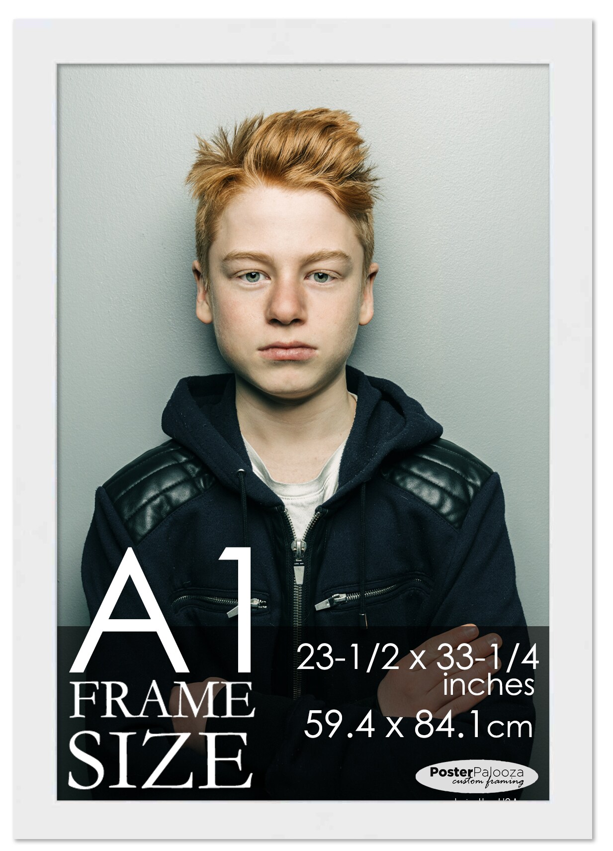 A1 Frame White Wood 23.5x33.25 Frame - Contemporary Wood A1 Picture Frame, UV Acrylic