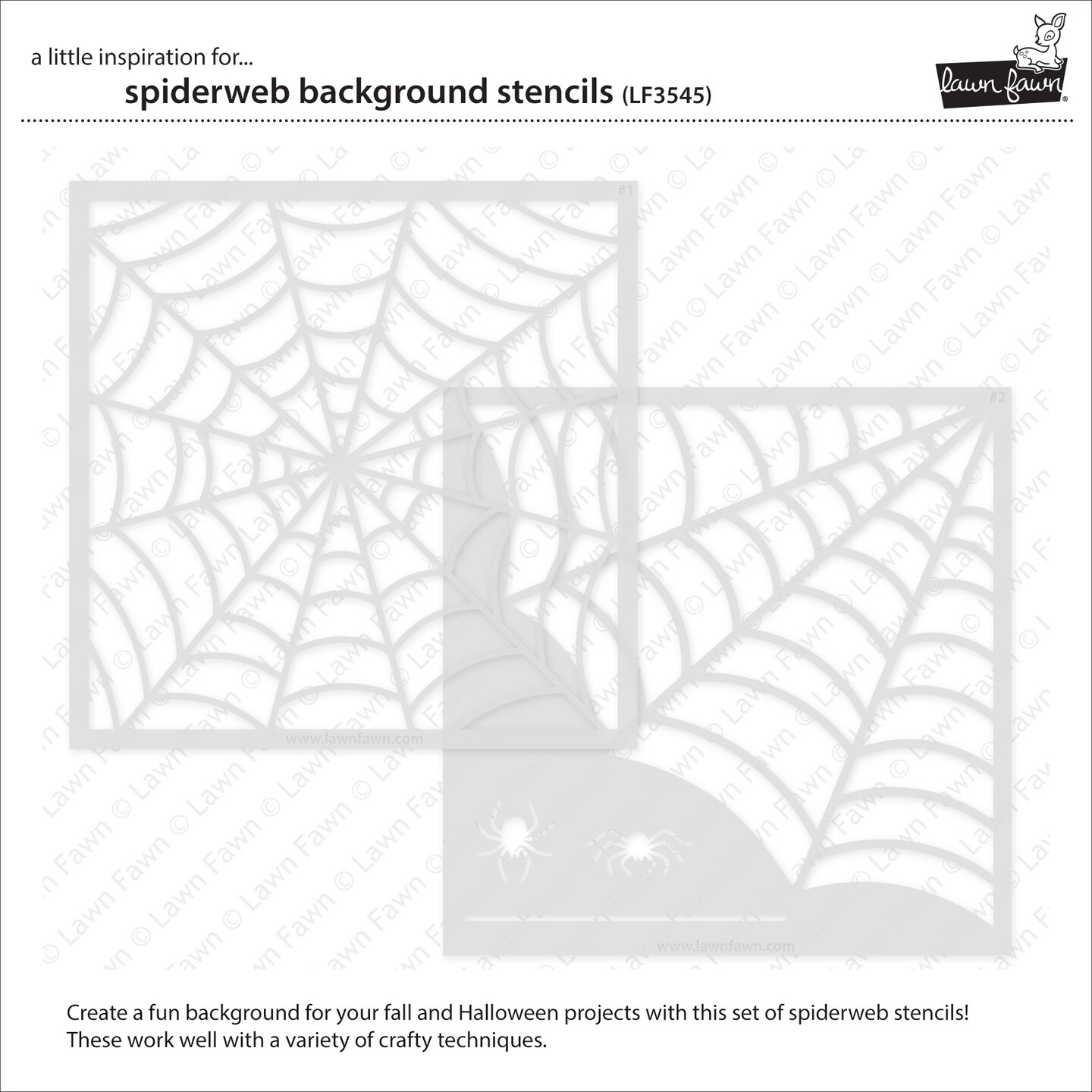 Lawn Clippings Stencils-Spiderweb Background