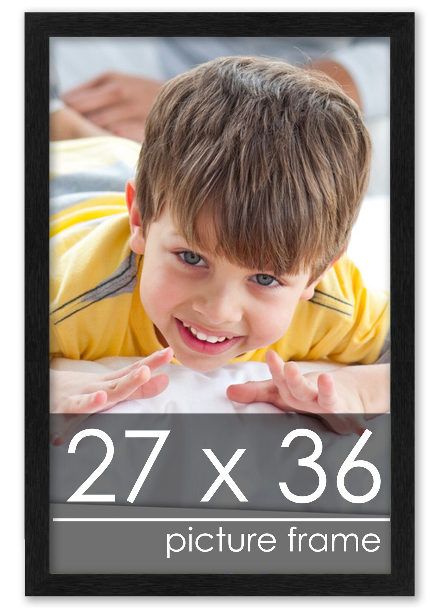 27x36 Minimalist Picture Frame with UV-Resistant Acrylic & Acid Free Backing, Available in 6 Finishes - Black, Brown, Silver, Grey, Natural, and White