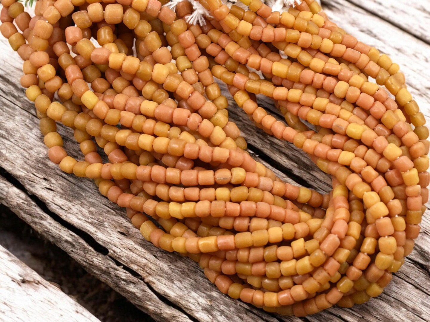 Carnelian Orange Java Glass Beads -- Approx 24&#x22; Strands -  Indonesian Glass Beads