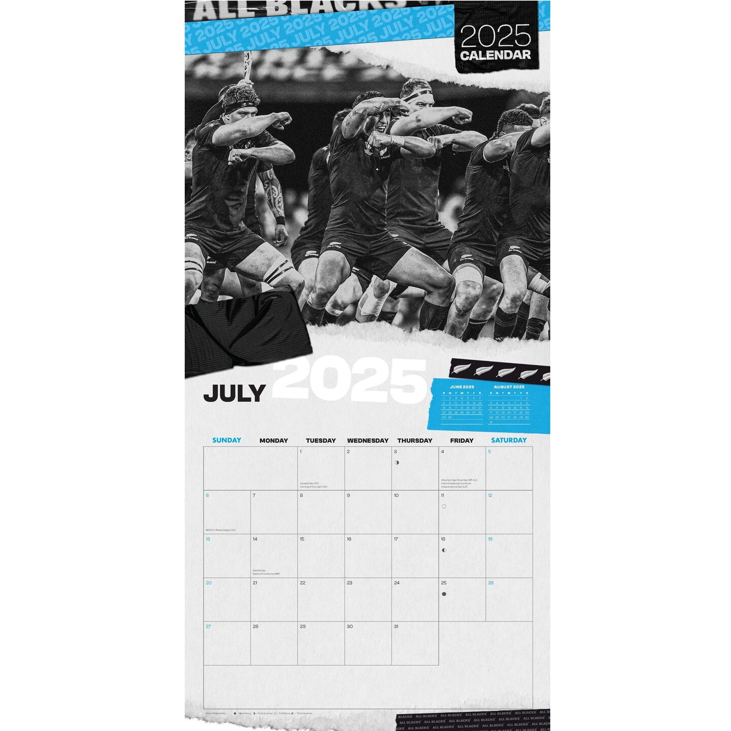 All Blacks OFFICIAL | 2025 12 x 24 Inch Monthly Square Wall Calendar | BrownTrout | Rugby Sport