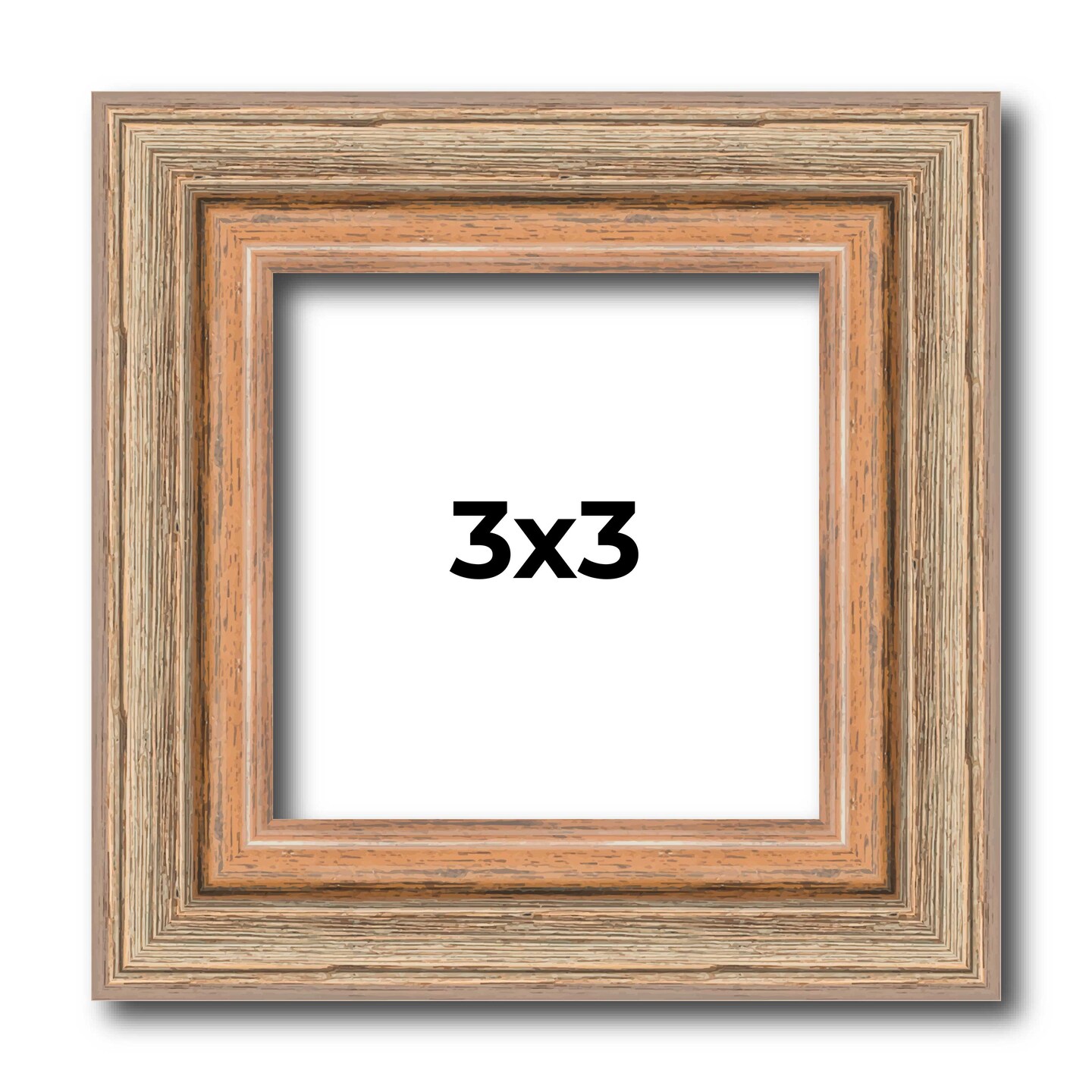 Square Deco Brown Picture Frame - UV Acrylic, Foam Board Backing, Hanging Hardware