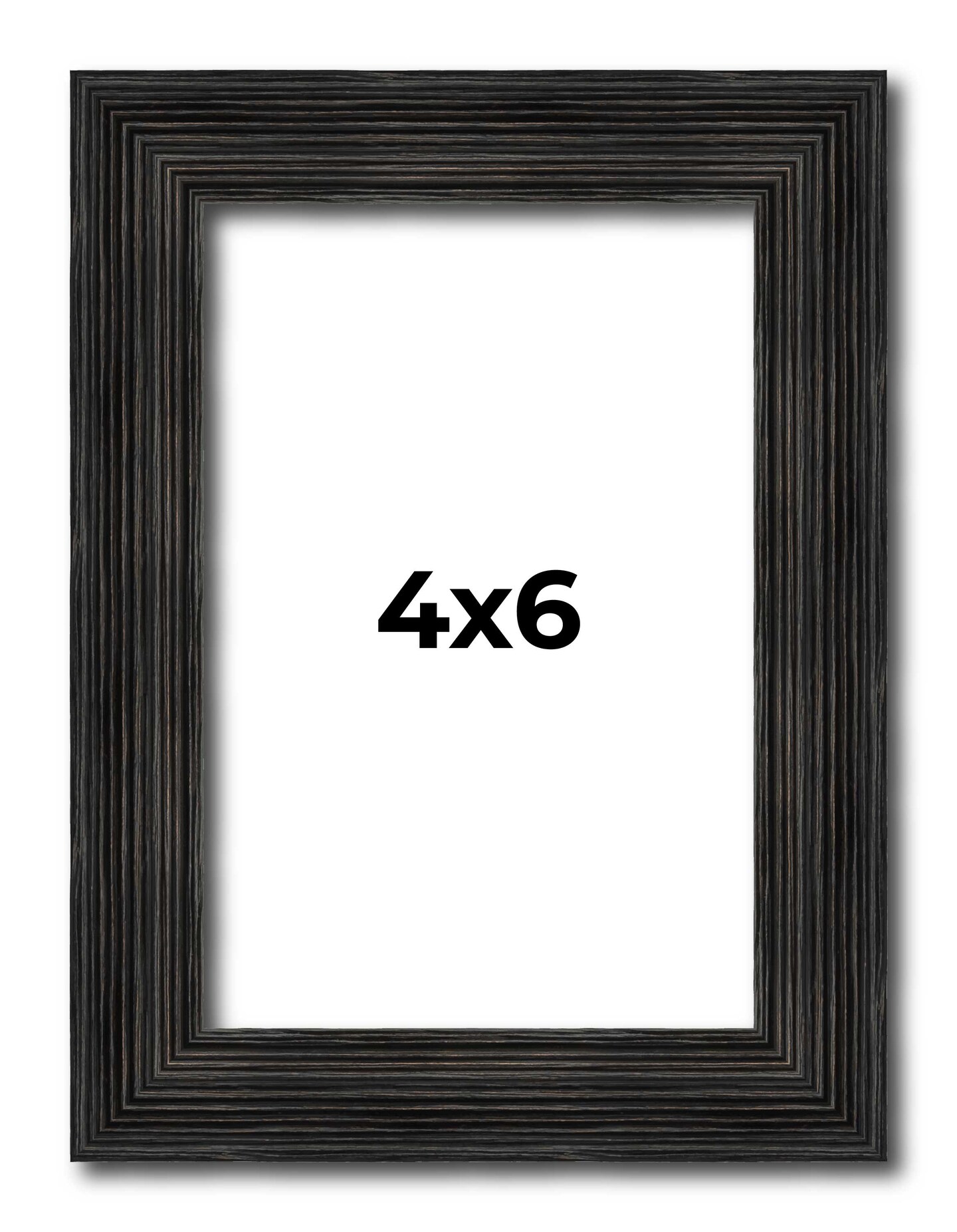 4x6 Thin Barnwood Picture Frame with UV-Resistant Acrylic & Acid Free Backing, Available in 2 Paint Finishes - Grey and Black