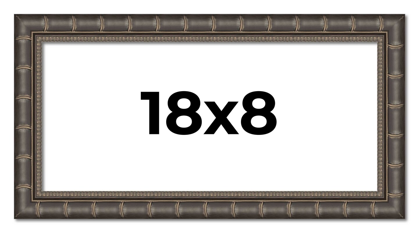 18x8 Modern Bamboo Picture Frame with UV-Resistant Acrylic & Acid Free Backing, Available in 5 Finishes - Gold, Silver, Brown, Black, and Natural