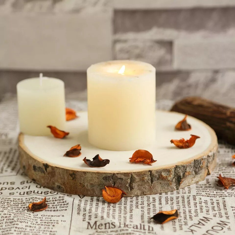7-9&#x22; Natural Round Poplar Wood Slices Wedding Centerpieces Crafts Decorations