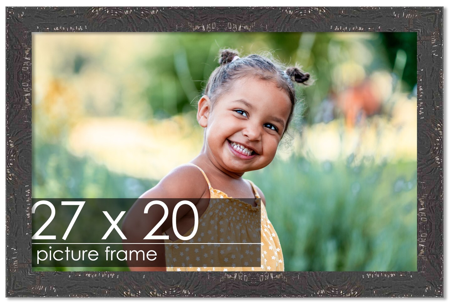 20x27 Shabby Chic Picture Frame with UV-Resistant Acrylic &#x26; Acid Free Backing, Available in 9 Finishes - Black, Blue, Brown, Green, Orange, Pink, Red, and White