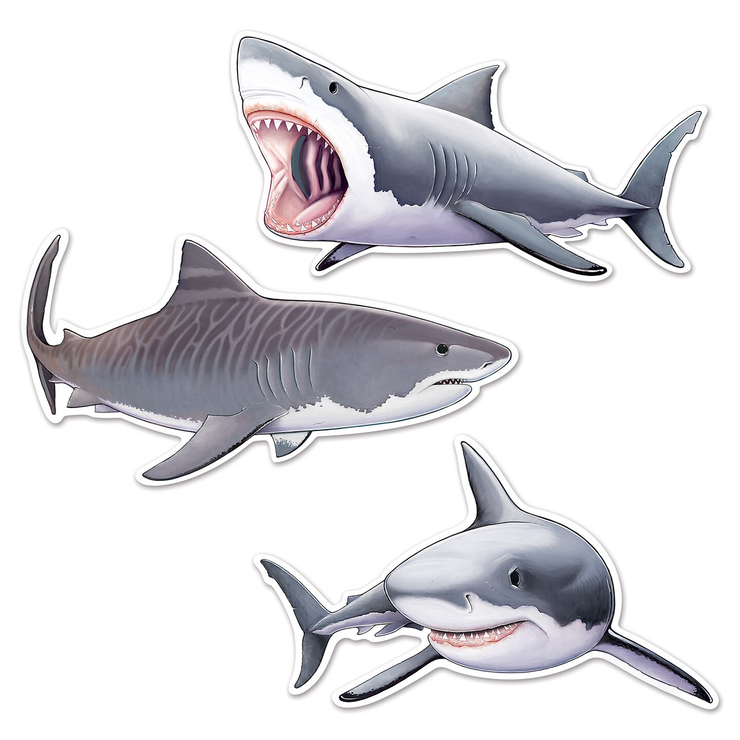 Beistle 22&#xBD;in.-24&#xBC;in. Shark Cutouts - 12 Pack