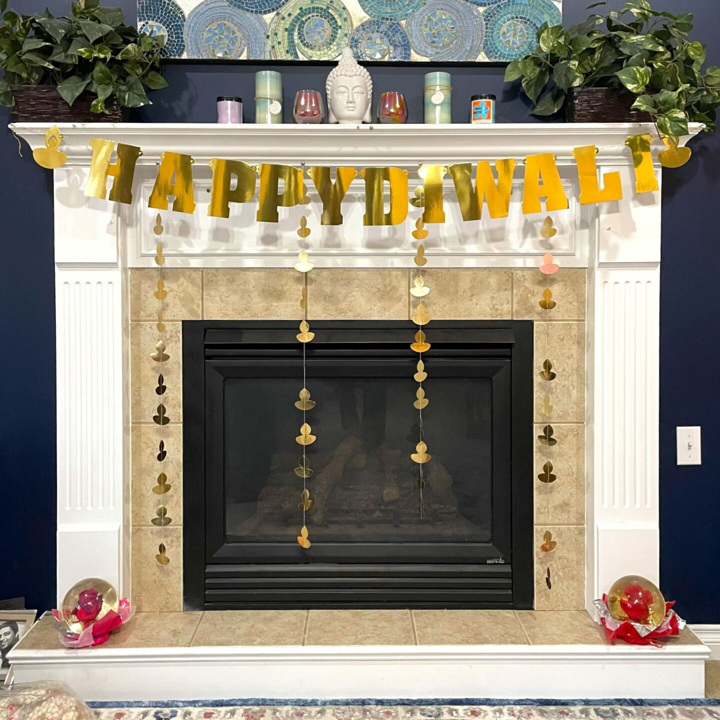 Diy Kit Golden Happy Diwali Banner, Diwali Decor, Diwali Decorations, Diwali Party, Diwali Backdrop, Diwali Garland, Diwali Decor