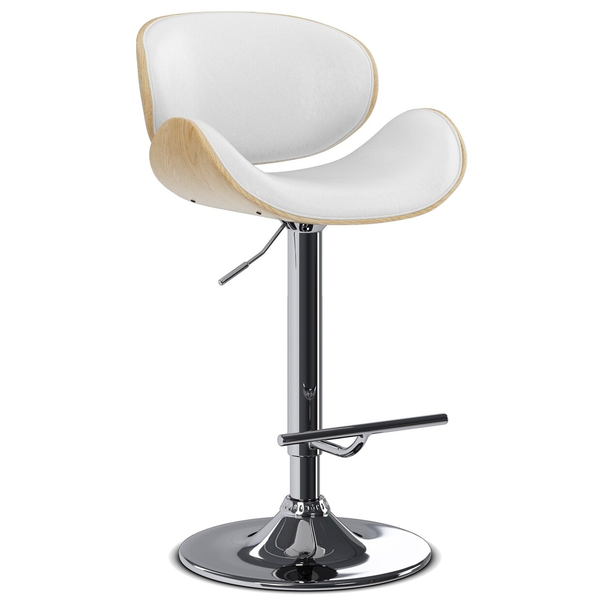 Simplihome Marana Bar Stool Bentwood Adjustable Height Gas Lift Bar Stool Swivel