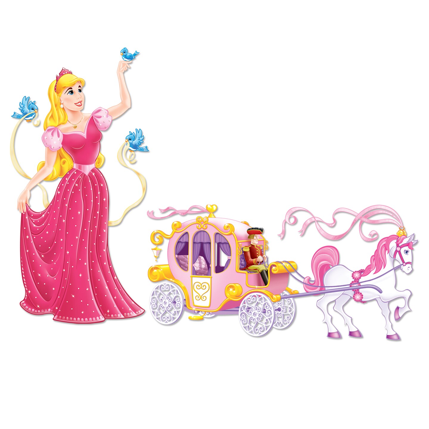 Beistle 5Feet 4in. & 5Feet 4½in. Princess & Carriage Props - 12 Pack
