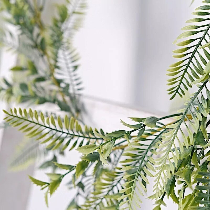 6 ft Green Artificial Boston Fern Leaves Faux Foliage Garland Party Decorations