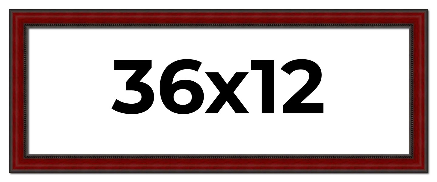 Panoramic Weathered Red Picture Frame - UV Acrylic, Foam Board Backing, Hanging Hardware