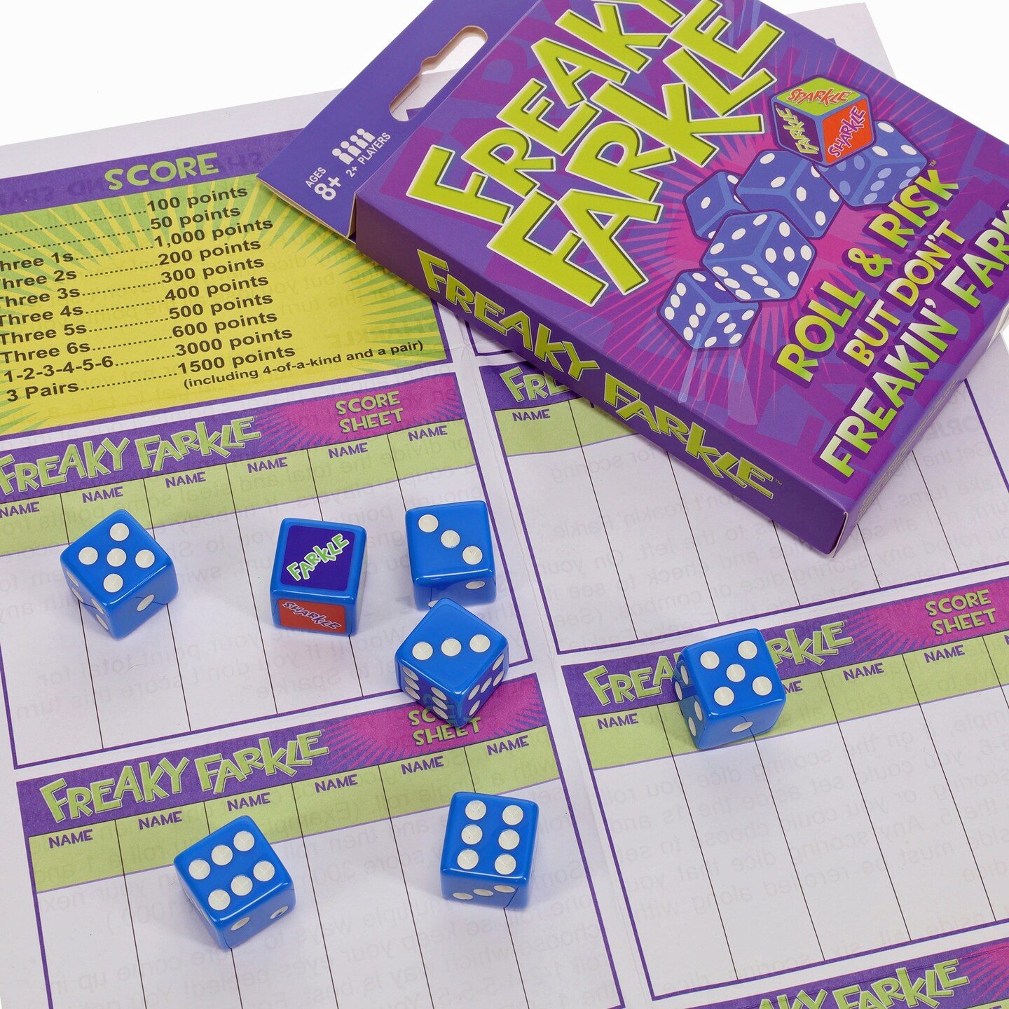 Freaky Farkle Dice Game, Great for Party Favors, Family Games, Stocking Stuffer, Travel Games, and Camping Games, Dice Games for Adults