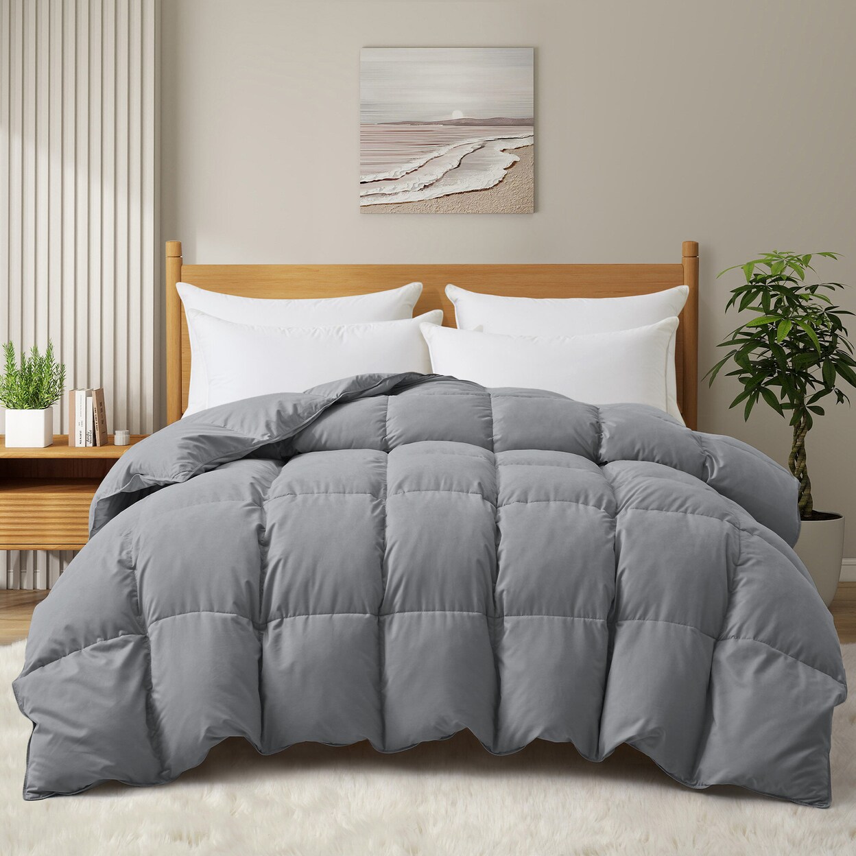 Puredown Winter Down Comforter Heavyweight Quilted Ultra Soft Twin Full King