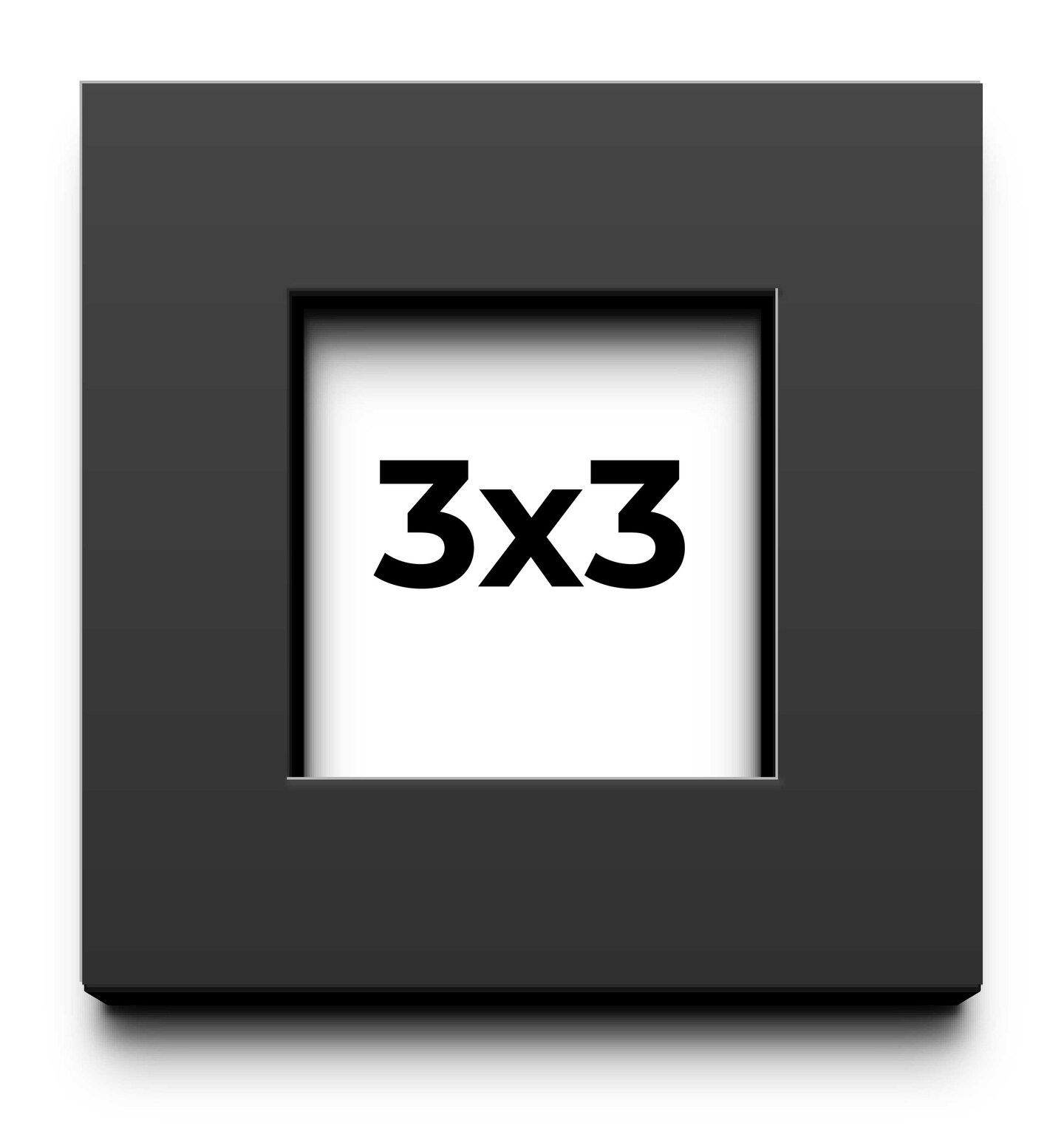 Square Flat Black Picture Frame - UV Acrylic, Foam Board Backing, Hanging Hardware
