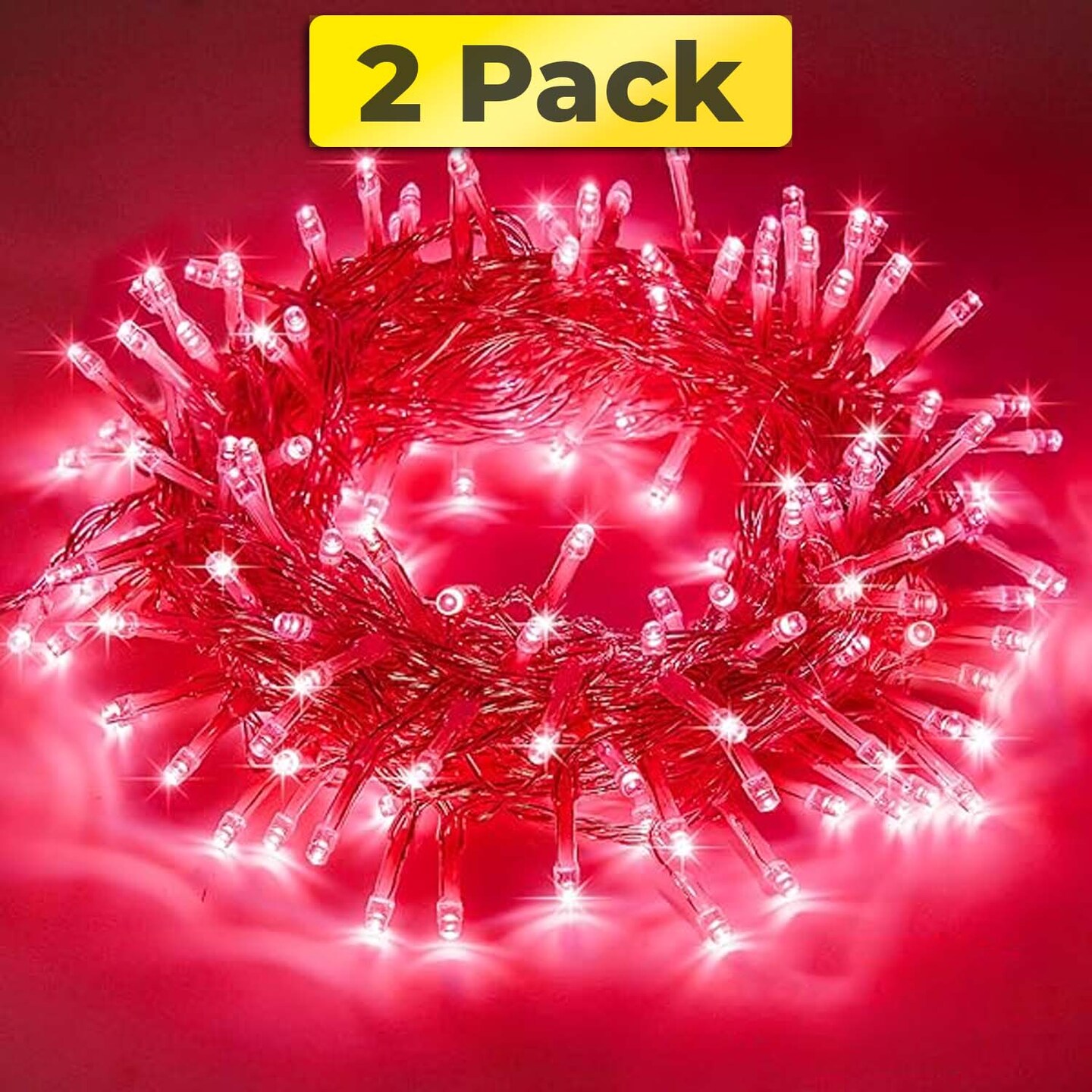 Dramatic 100 LED Clear Cable String Lights – Plug-in, 8 Modes, 32ft, Indoor & Outdoor