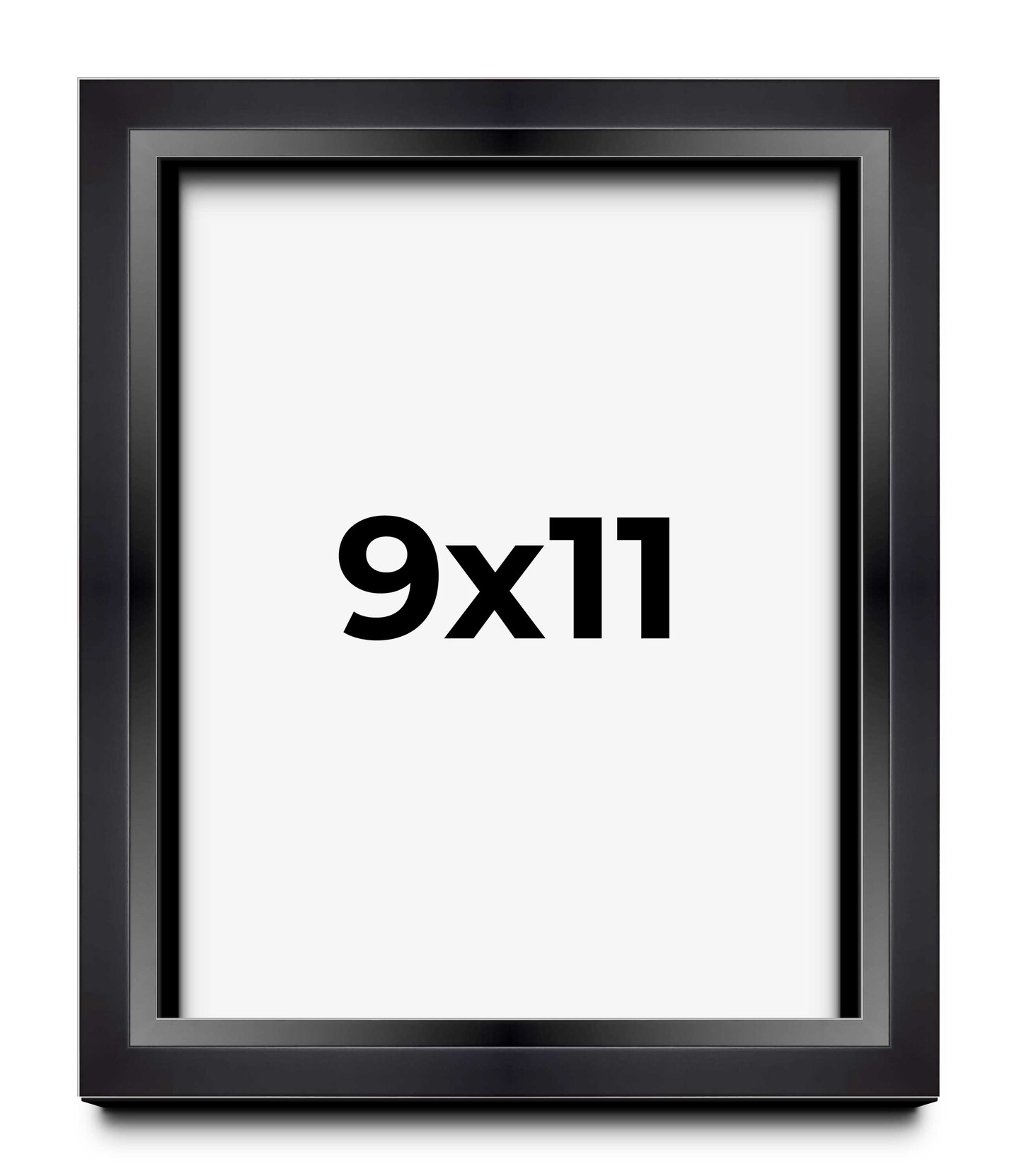 Photo Size Minimalist Shadow Box Black Picture Frame - UV Acrylic, Backing, Hanging Hardware