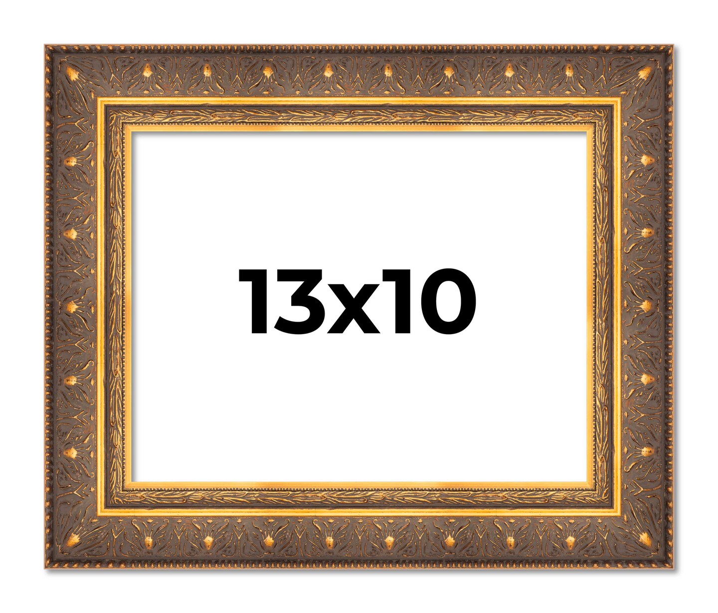 10x13 Museum Picture Frame with UV-Resistant Acrylic &#x26; Acid Free Backing, Available in 4 Finishes - Black, Brown, Gold, Silver