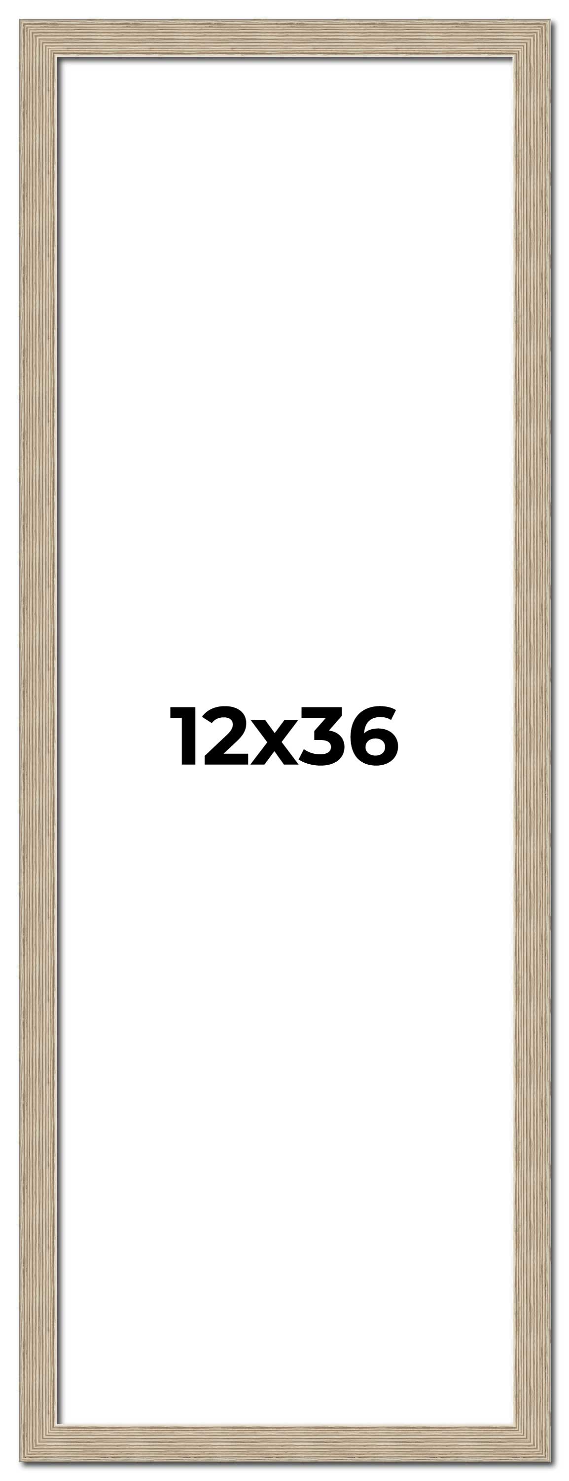 12x36 Thin Barnwood Picture Frame with UV-Resistant Acrylic & Acid Free Backing, Available in 2 Paint Finishes - Grey and Black