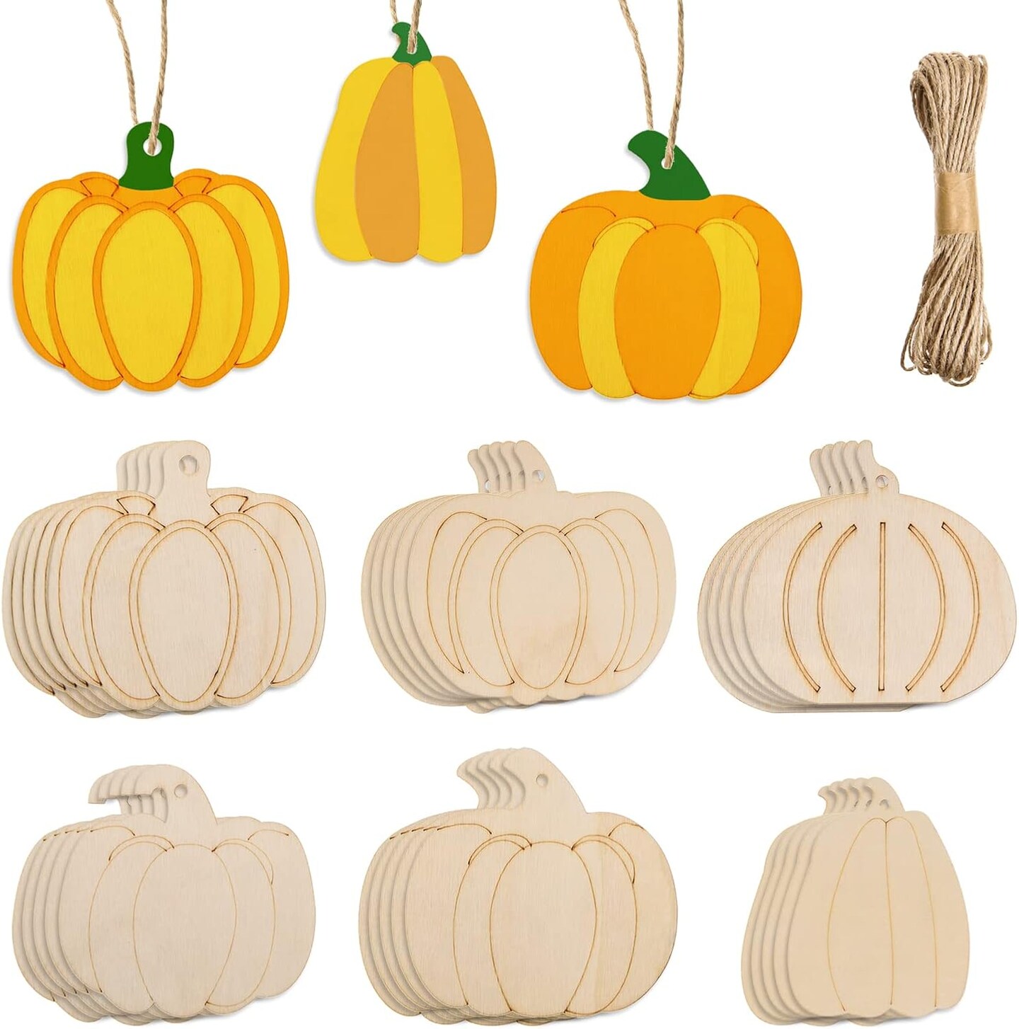 36Pcs Wooden Pumpkin Cutouts Crafts