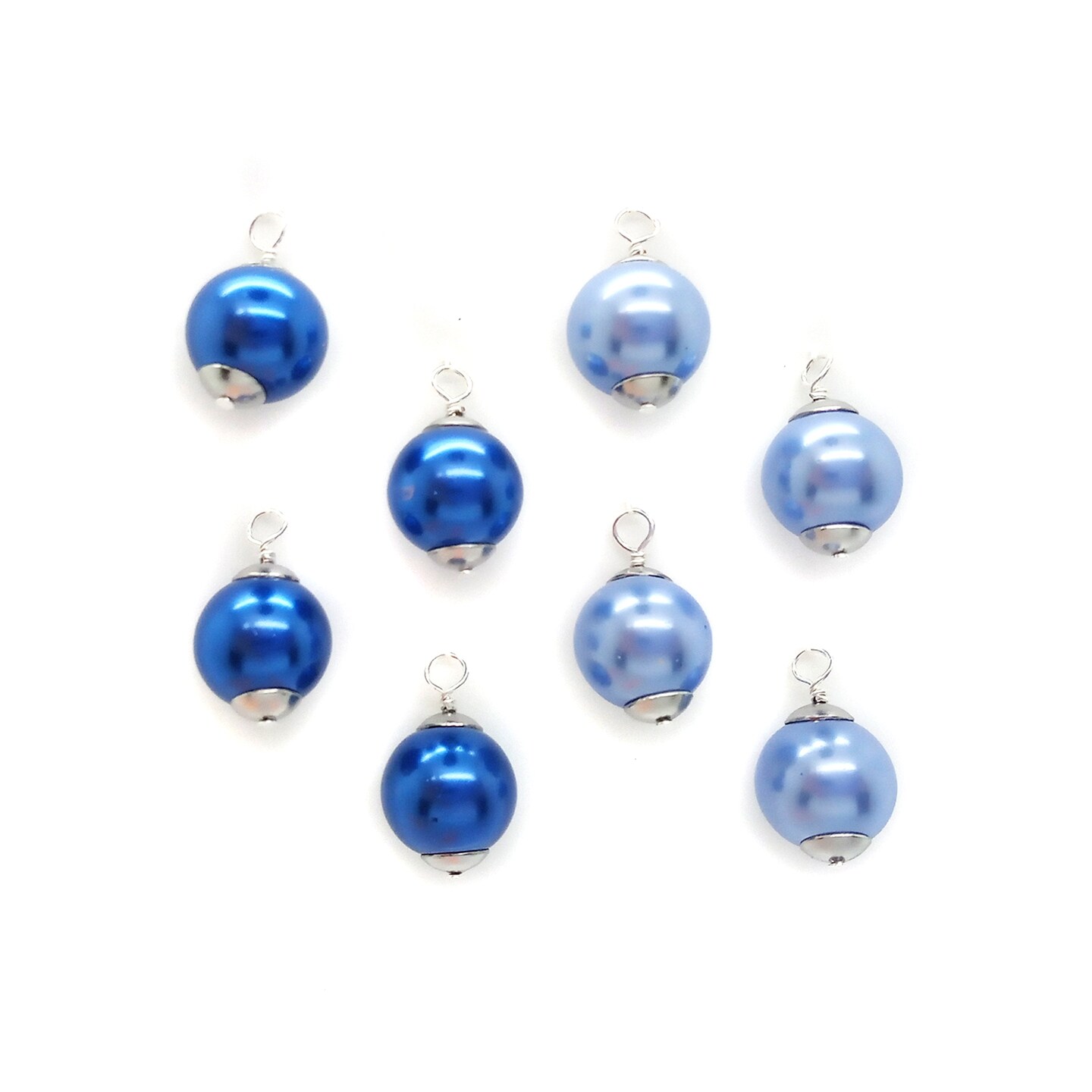 Mini Glass Ornaments, 8 pc, Solid Color Miniature Christmas Baubles for Dollhouses, Adorabilities