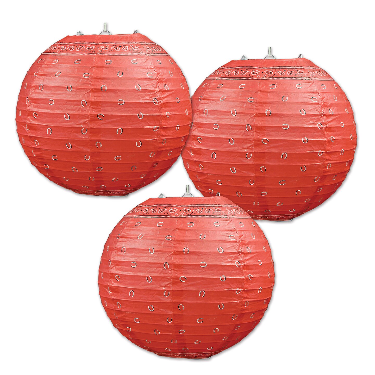 Beistle 9&#xBD;in. Bandana Paper Lanterns - 6 Pack