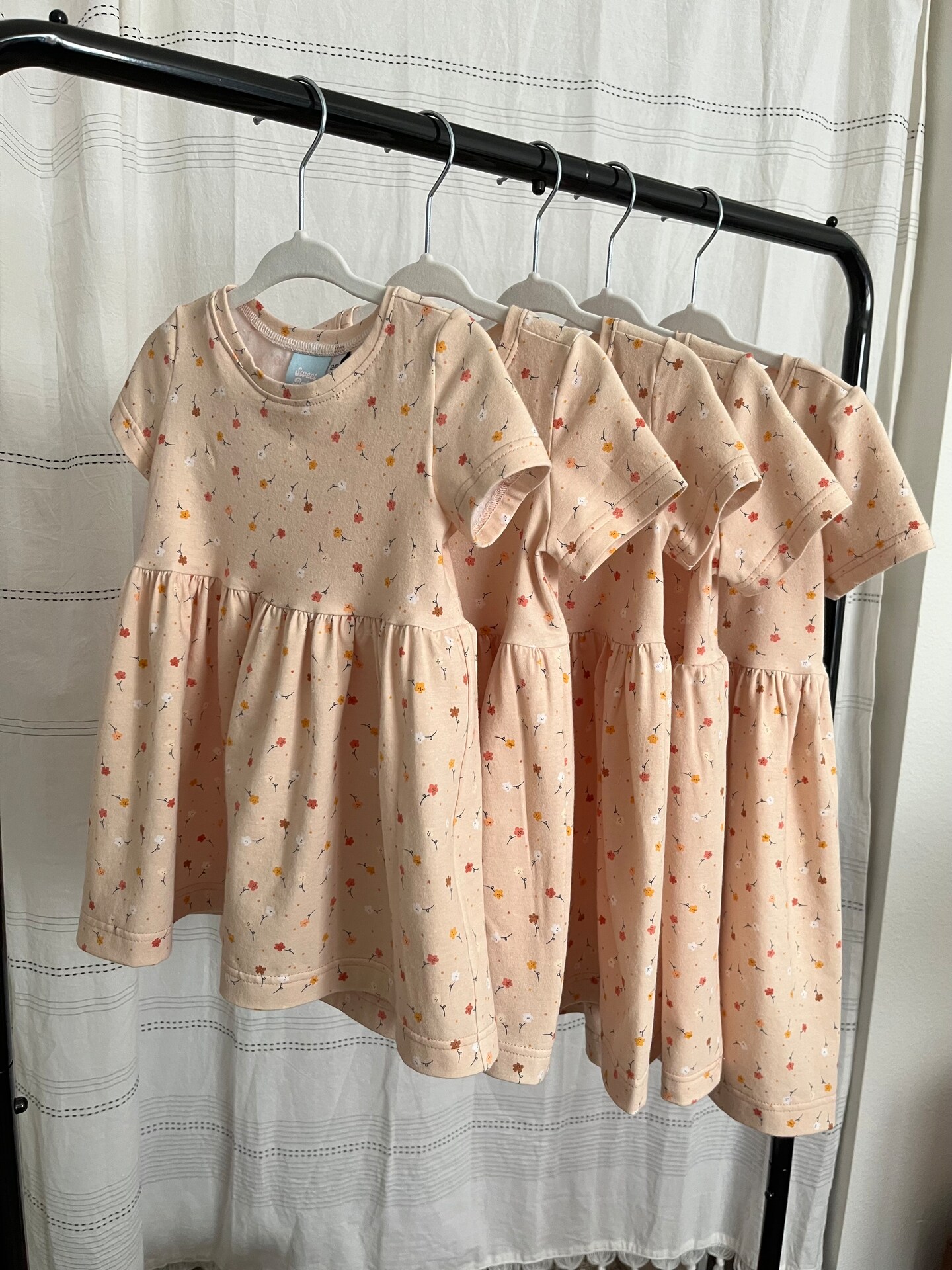 Retro floral toddler girl dress muted neutral flowers | MakerPlace by  Michaels