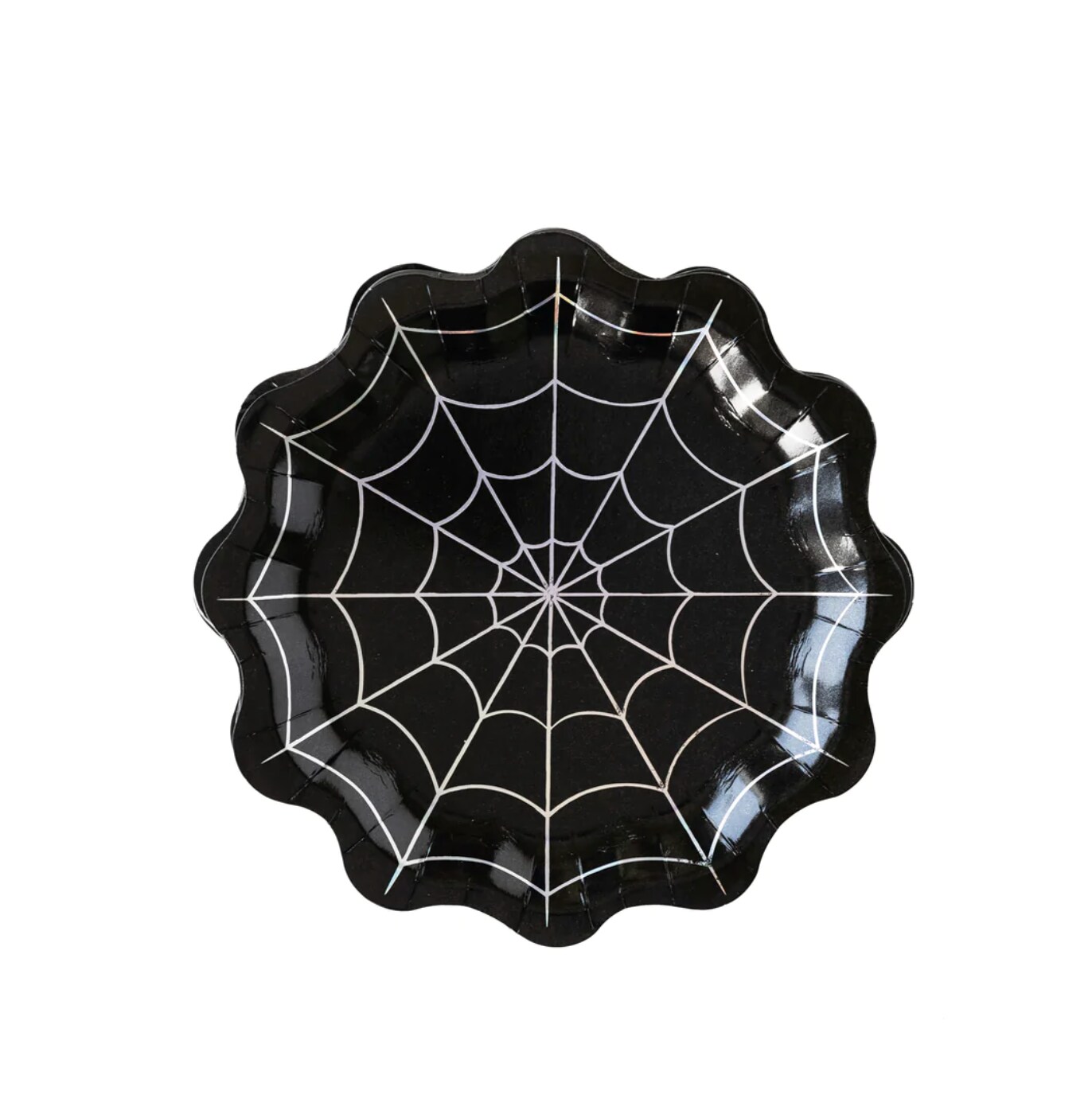 Halloween Holographic Spider Web Plates &#x2013; Perfect for Spooky Parties!