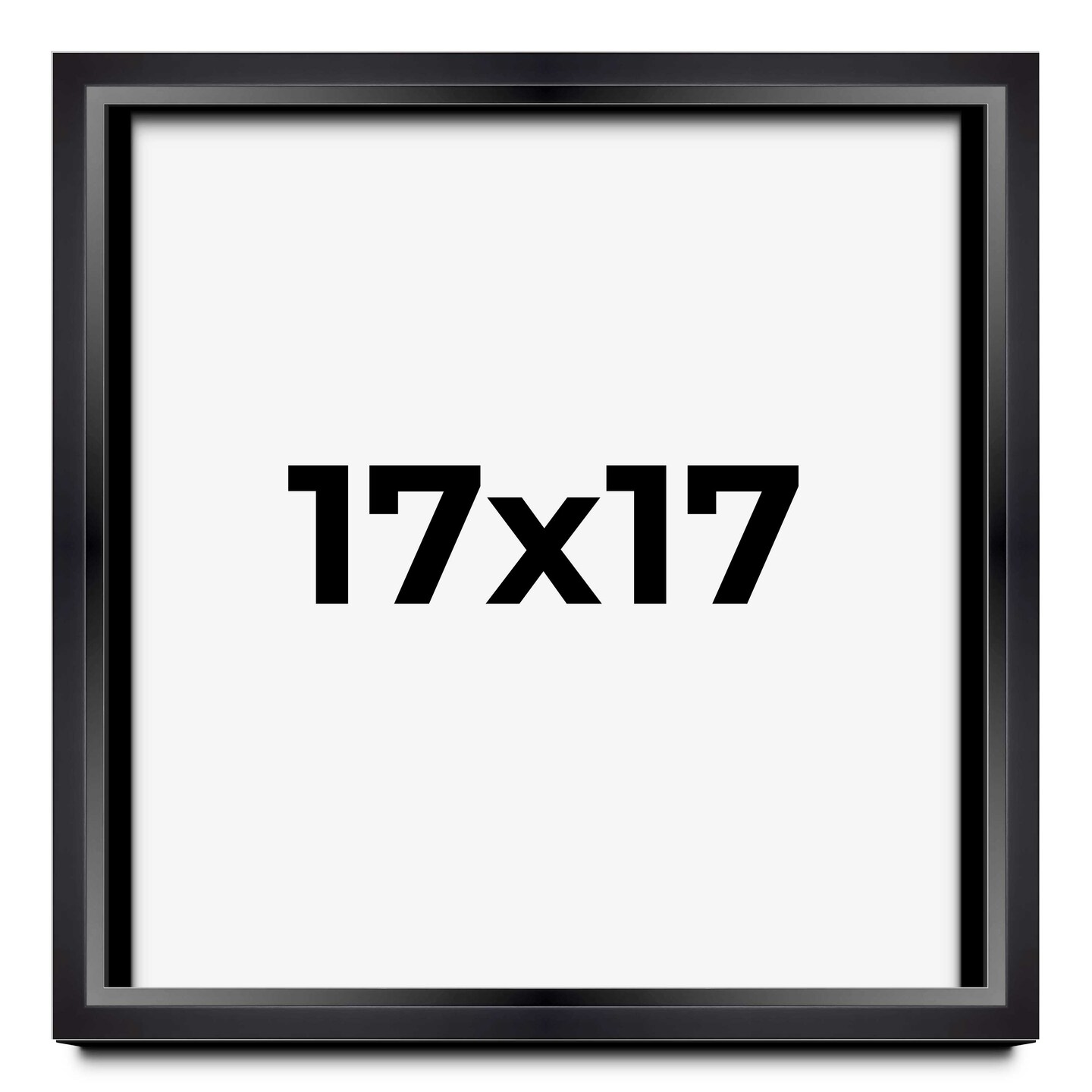 Square Minimalist Shadow Box Black Picture Frame - UV Acrylic, Backing, Hanging Hardware