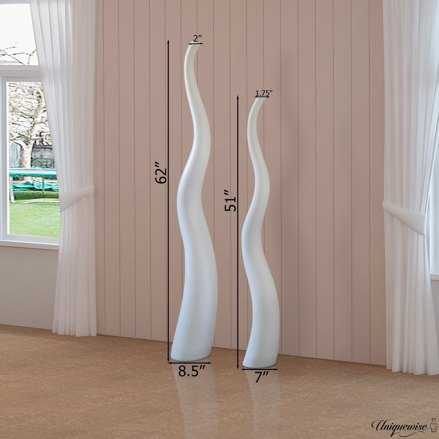 Tall Ceramic Black Animal Horn Floor Vase Elegant for Entryway Dining Living Room Decor Statement Piece with Distinctive Antler-Inspired Design Blending Contemporary Elegance and Nature-Inspired