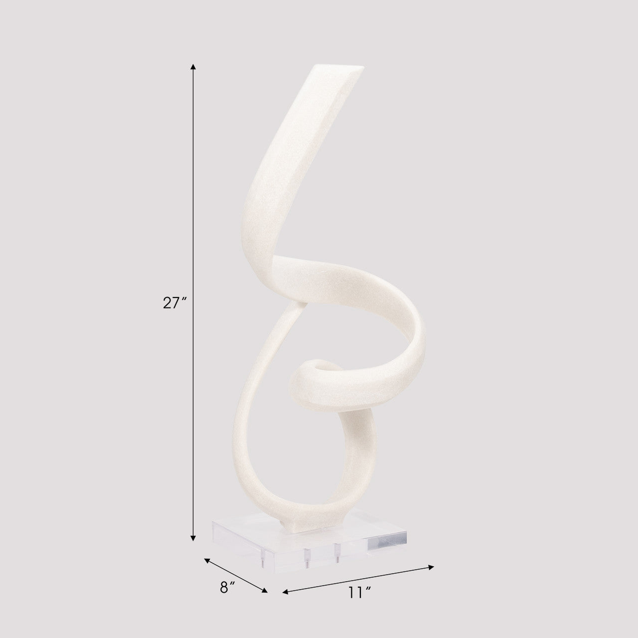 27&#x22; KASSANI OVERSIZED QUARTZ RESIN STATUARY, WHITE