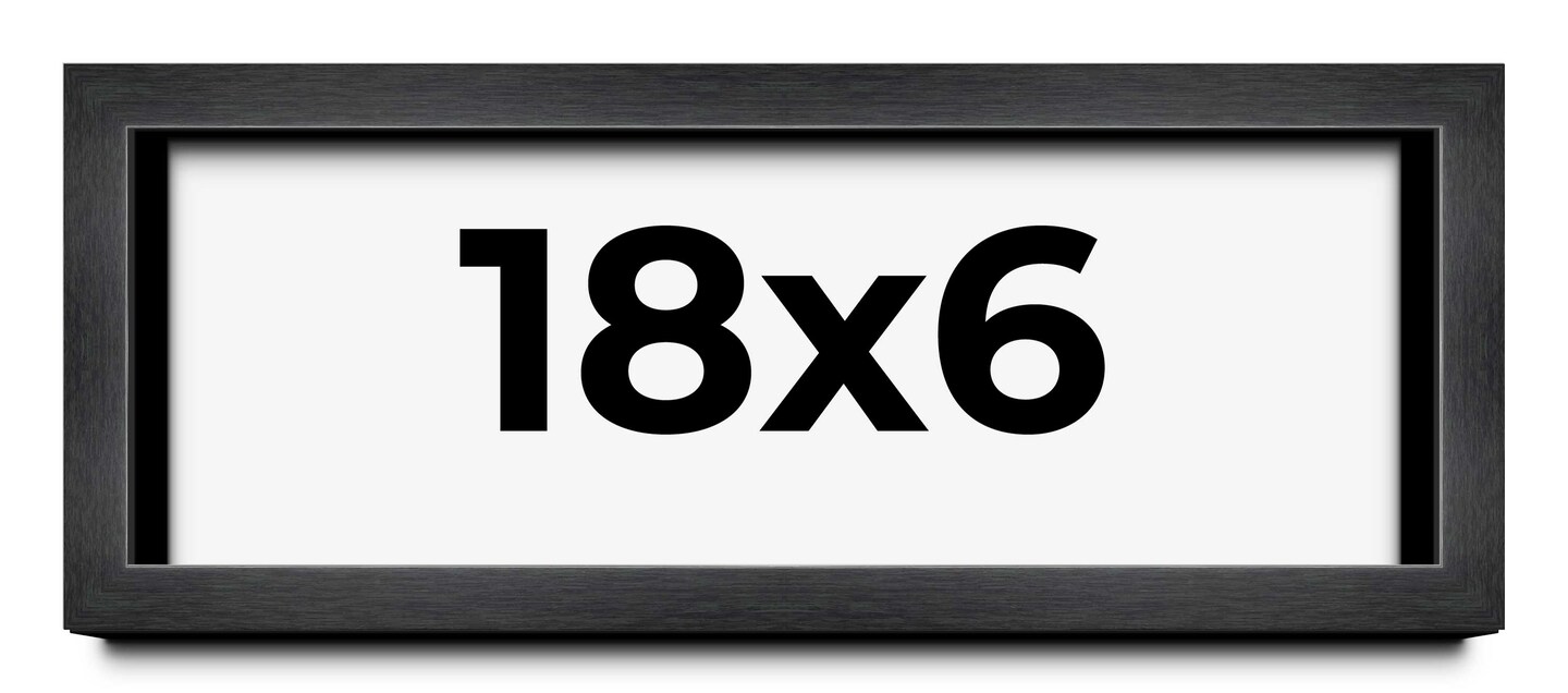 Panoramic Minimalist Grey Picture Frame - UV Acrylic, Foam Board Backing, Hanging Hardware