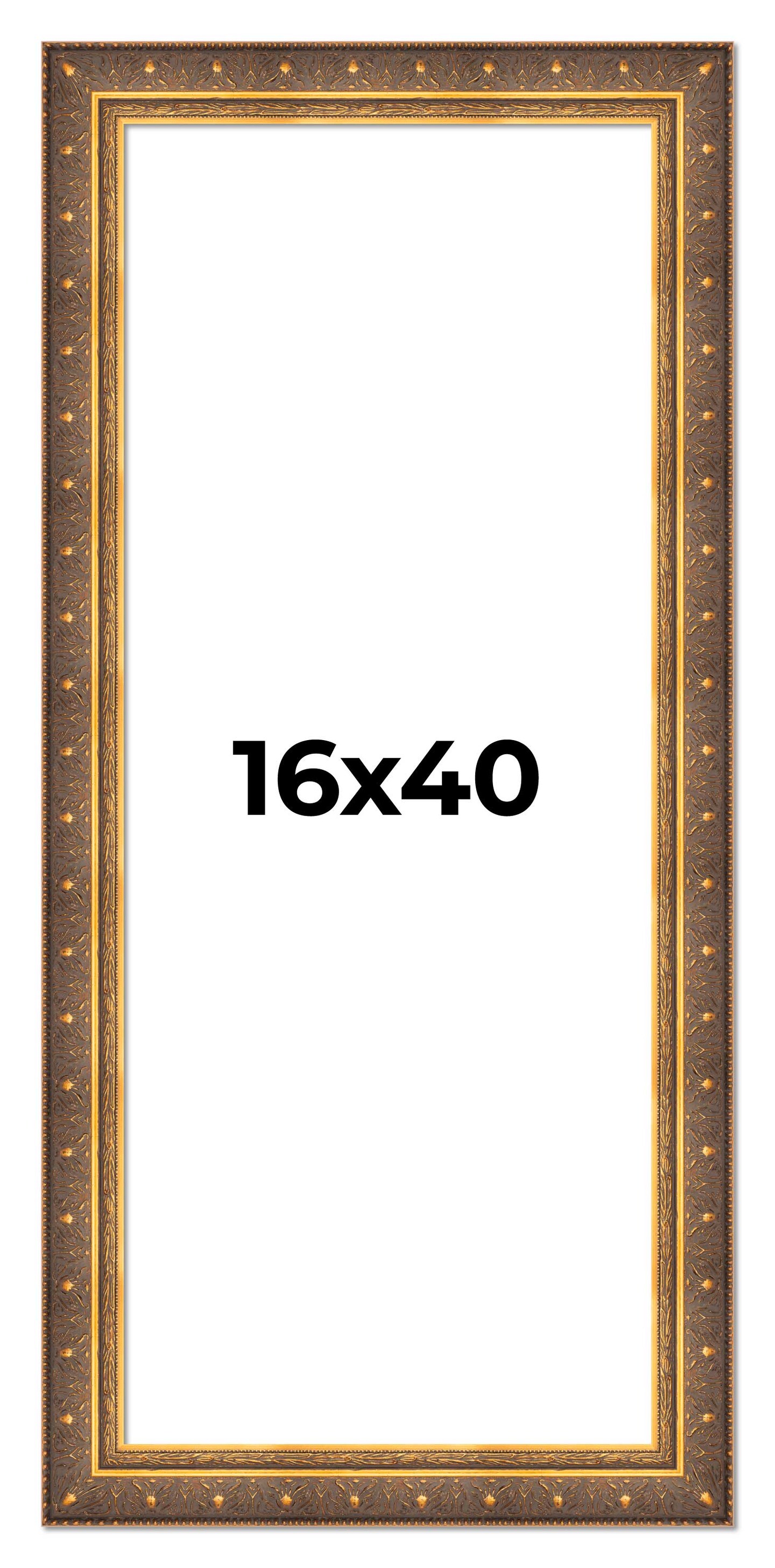 Panoramic Museum Gold Picture Frame - UV Acrylic, Foam Board Backing, Hanging Hardware
