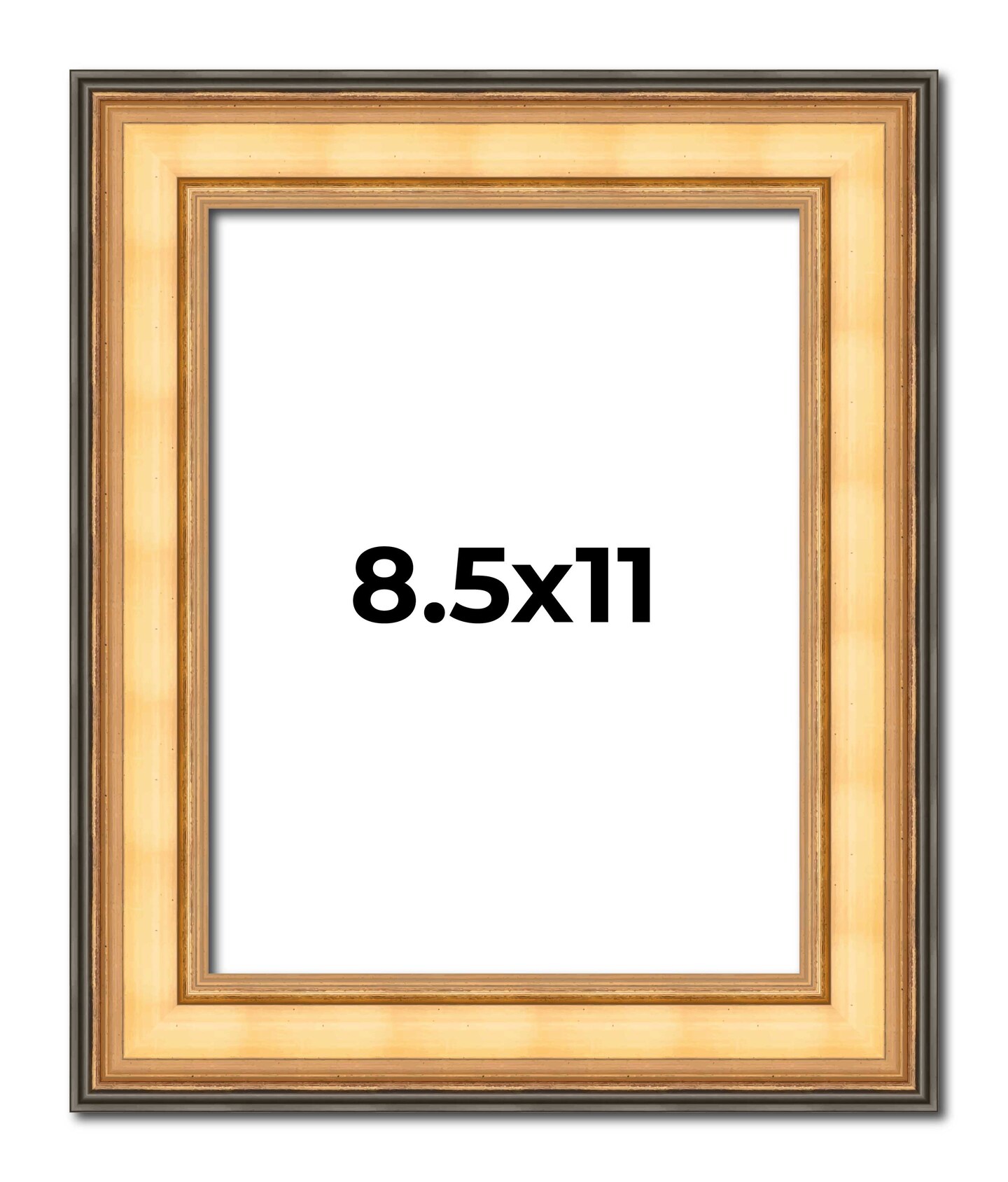 Photo Size Traditional Gold Picture Frame - UV Acrylic, Foam Board Backing, Hanging Hardware
