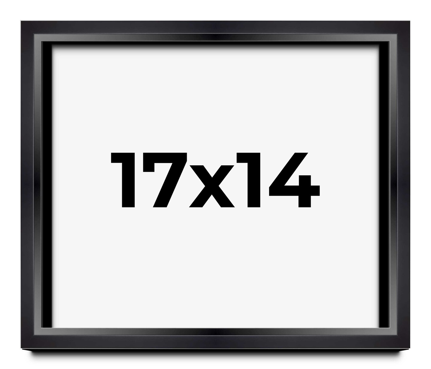 Modern Shadow Box 1.5&#x22; Depth Black Picture Frame - UV Acrylic, Backing Board, Hanging Hardware