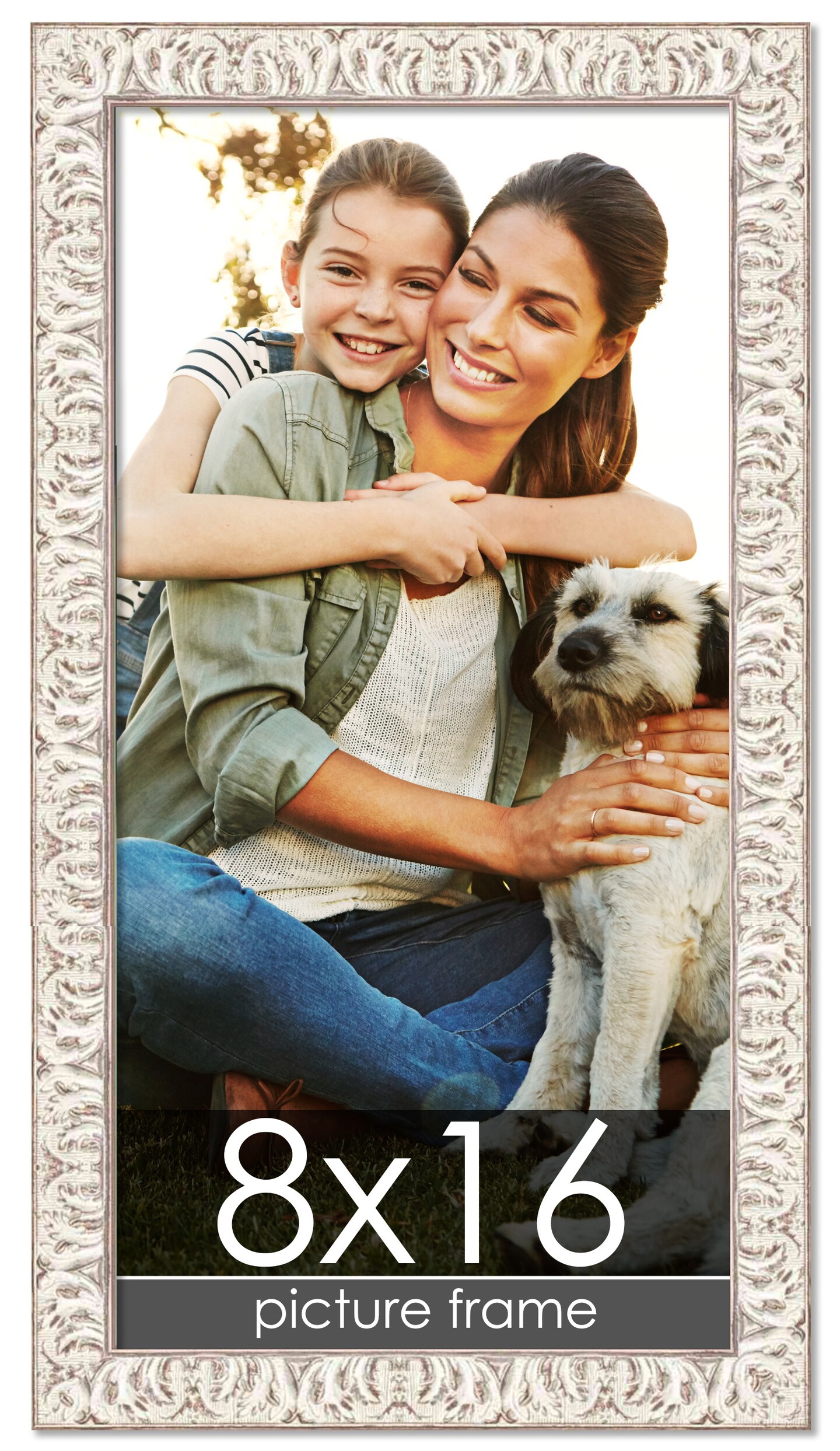 Panoramic Refined White Picture Frame - UV Acrylic, Foam Board Backing, Hanging Hardware