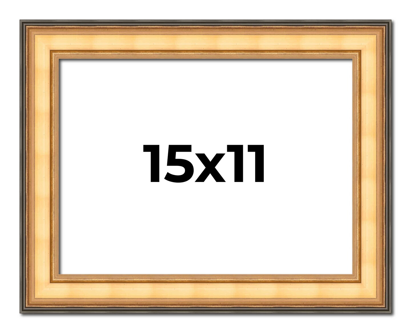 11x15 Traditional Picture Frame with UV-Resistant Acrylic &#x26; Acid Free Backing, Available in 3 Finishes - Black, Brown, Gold