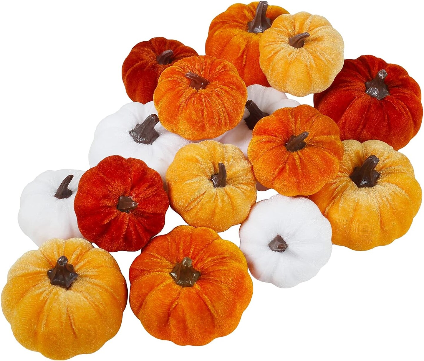 Set of 16 Assorted Faux Small Rustic Harvest Decorative Pumpkins