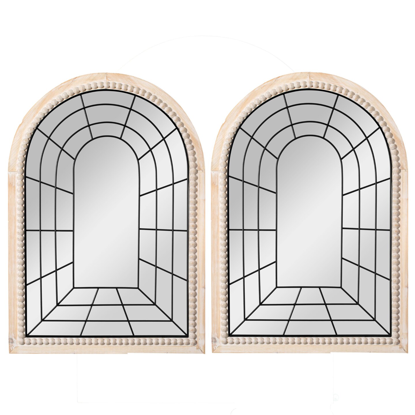 Arched Large 39.37 x 27.56 in Rustic Window Metal Mirror, Windowpane Shaped Decoration Farmhouse Big Wall Mounted Mirrors Boho Decor for Home Living Room Fireplace Entryway Bedroom Bathroom Vanity Corridor
