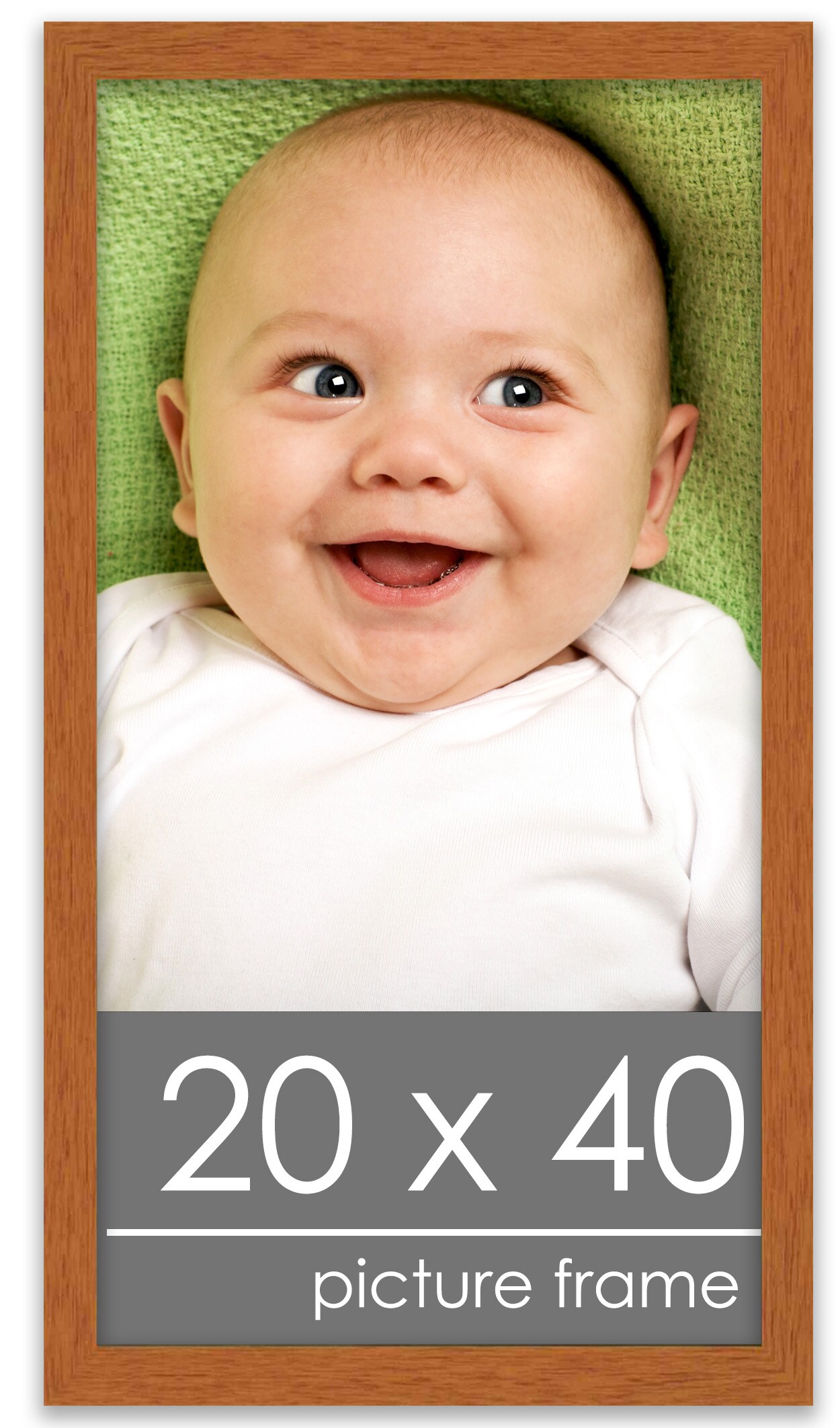 Panoramic Modernist Brown Picture Frame - UV Acrylic, Foam Board Backing, Hanging Hardware