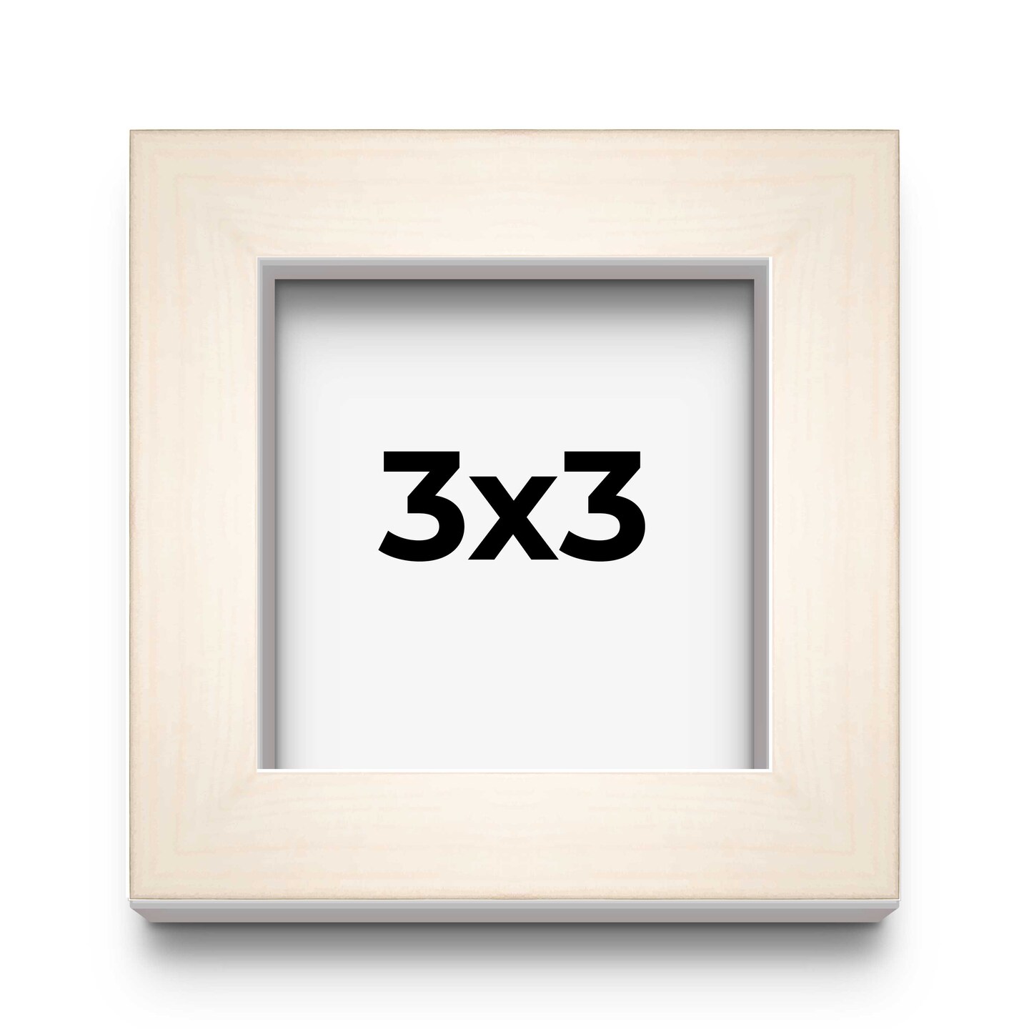 Square Shadow Box 3/4&#x22; Depth White Picture Frame - UV Acrylic, Backing, Hanging Hardware