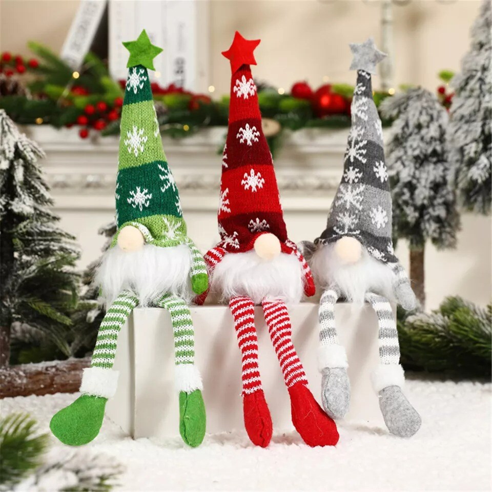 3 Pack Gnomes Christmas Decorations 17.8&#x22; Lighted Swedish Tomte Xmas Gnome Plush