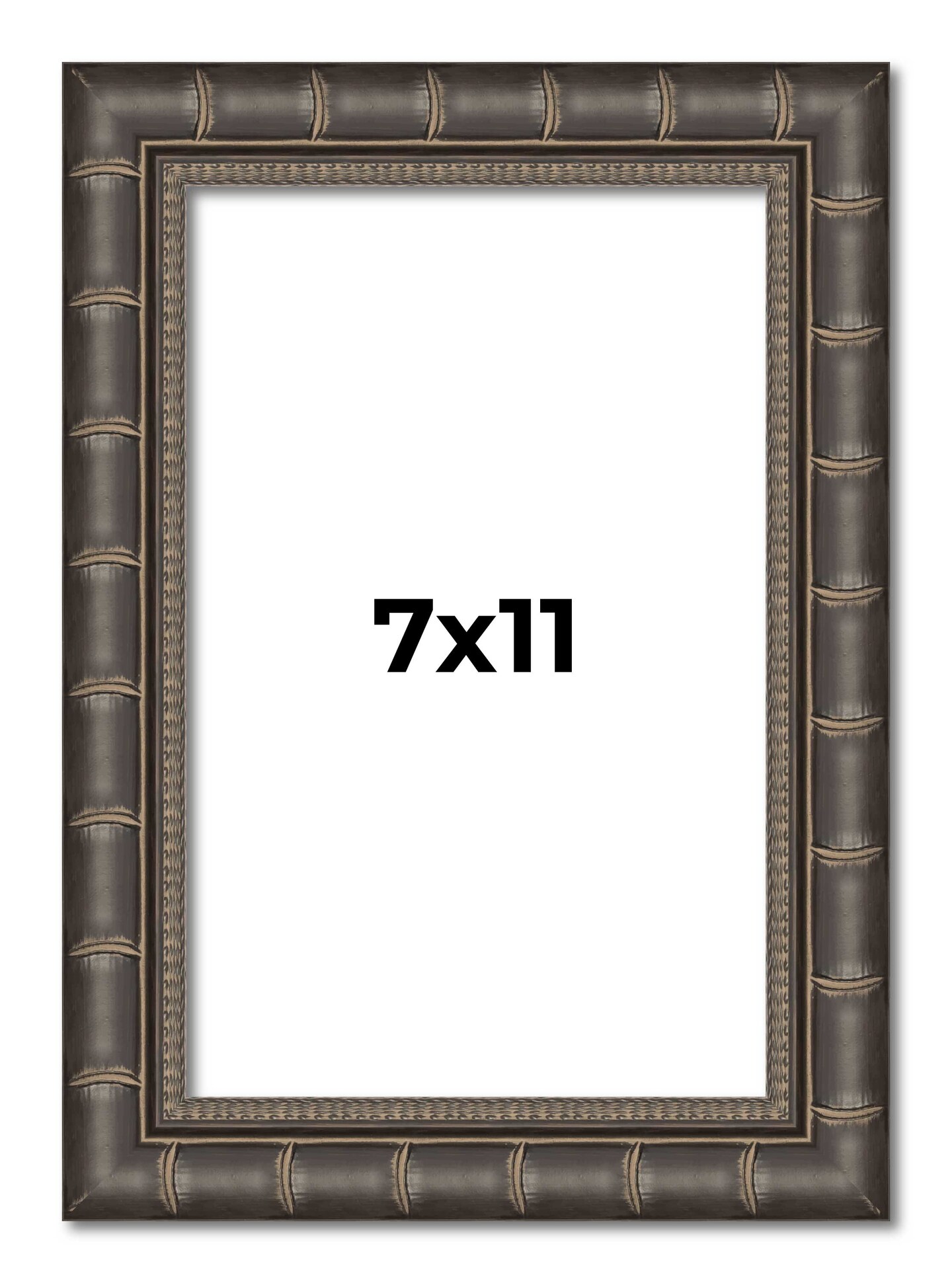 7x11 Modern Bamboo Picture Frame with UV-Resistant Acrylic & Acid Free Backing, Available in 5 Finishes - Gold, Silver, Brown, Black, and Natural