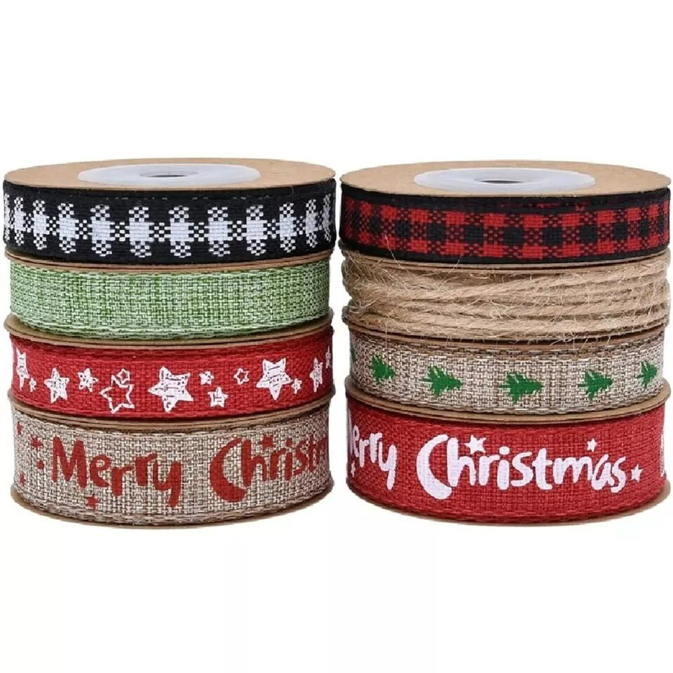 45 Yard 8 Rolls Ribbon Burlp Mesh DIY Scrapbooking Planners Gift Wrapping Tapes