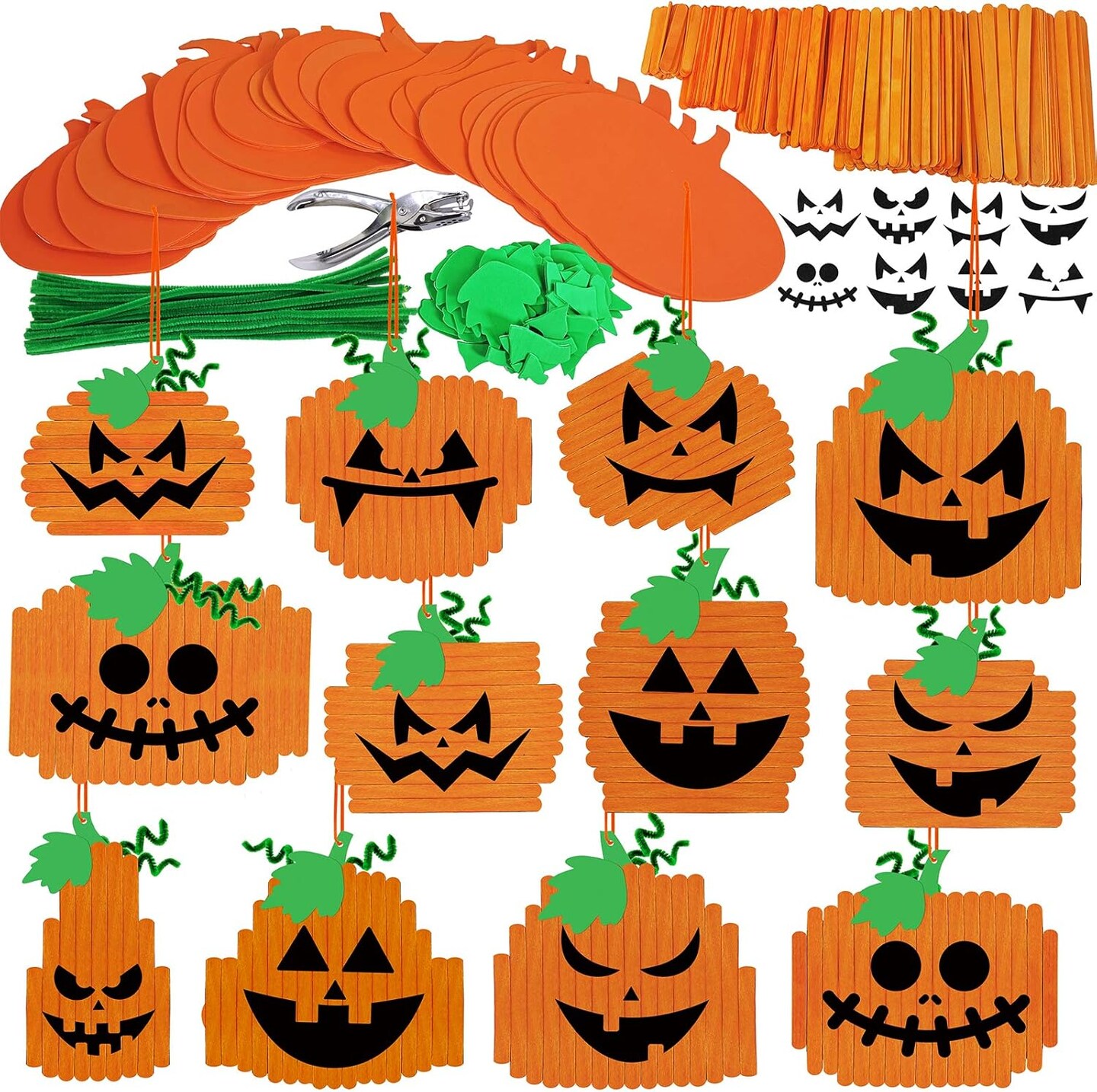 24 Sets Pumpkin Crafts Kits Halloween Crafts Fall Kids