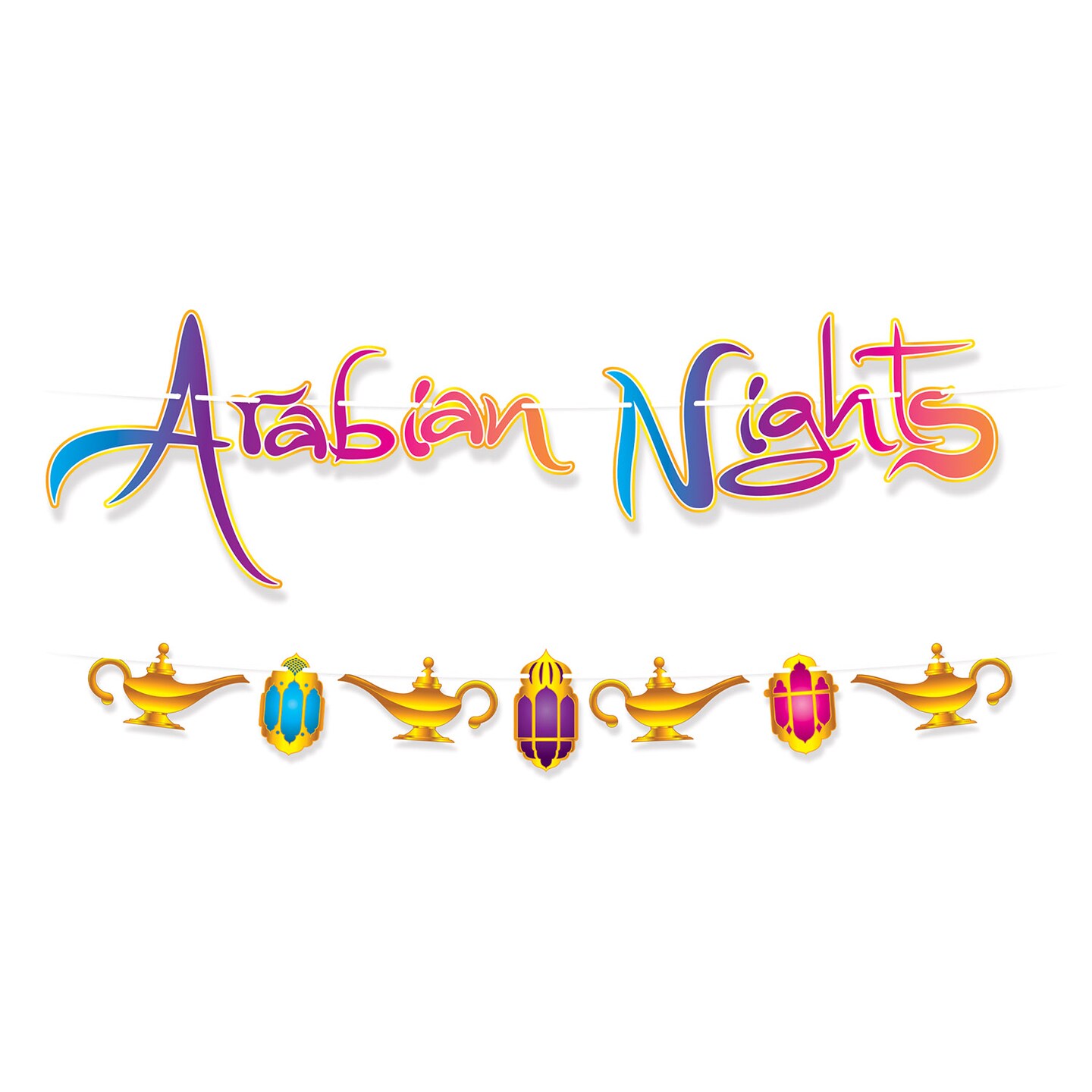 Beistle 4in.&#x2013;12&#xBE;in. x 12Feet Standard Arabian Nights Streamer Set - 12 Pack
