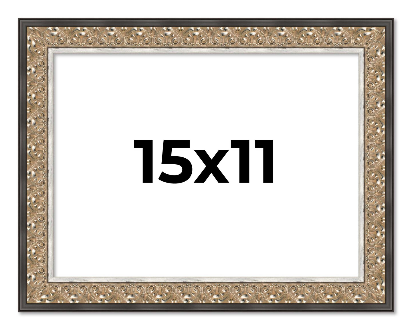 Ornate Silver Picture Frame - UV Acrylic, Backing Board, Hanging Hardware Included