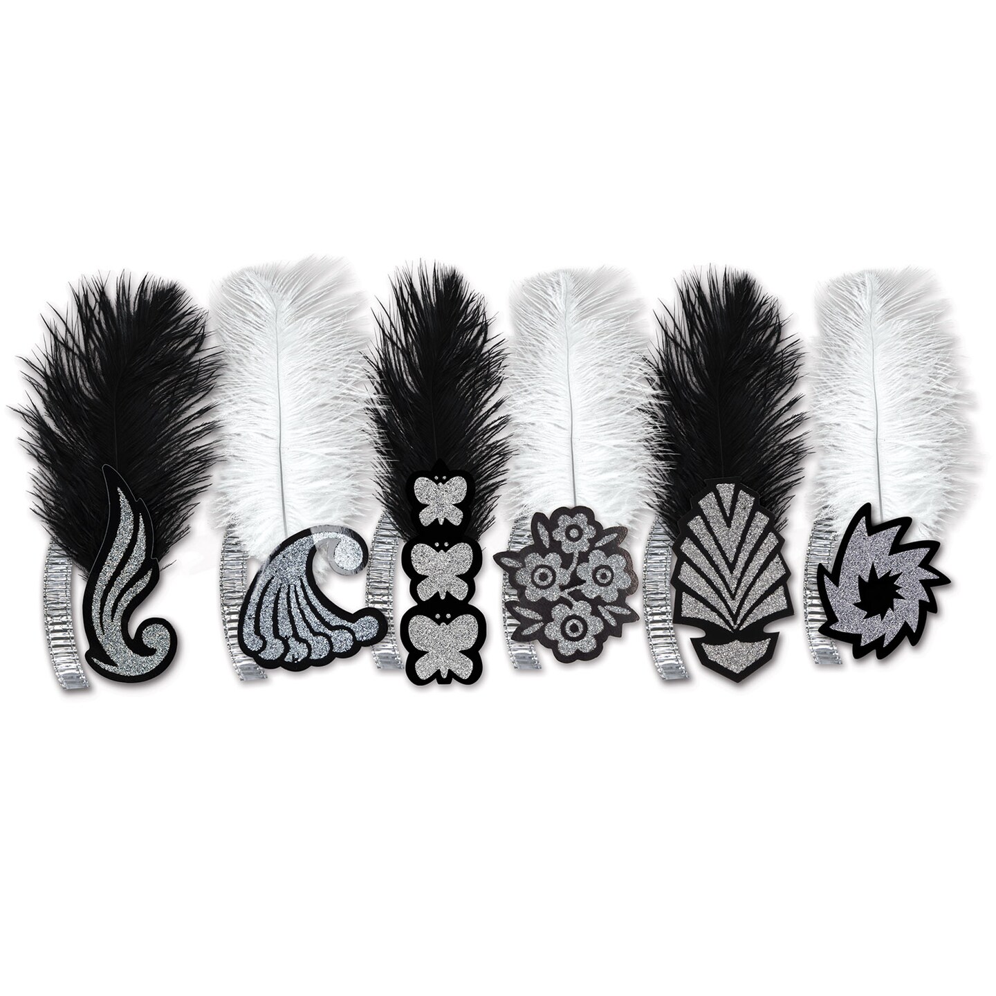 Beistle Black and White Roaring 20s Tiaras - 50 Pack
